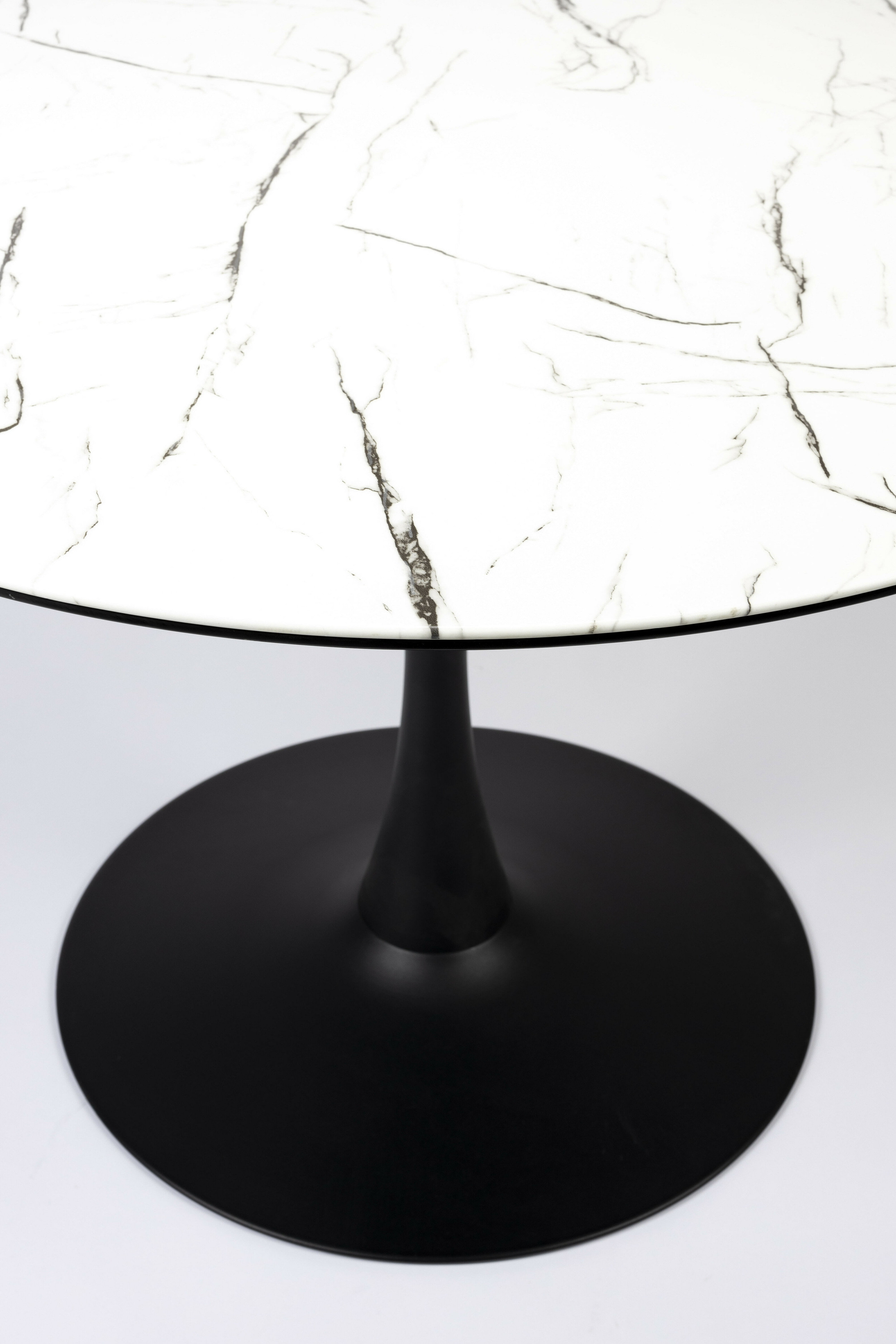 ZILT Ronde Eettafel 'Trisha' Marmerlook, 110cm, kleur Wit