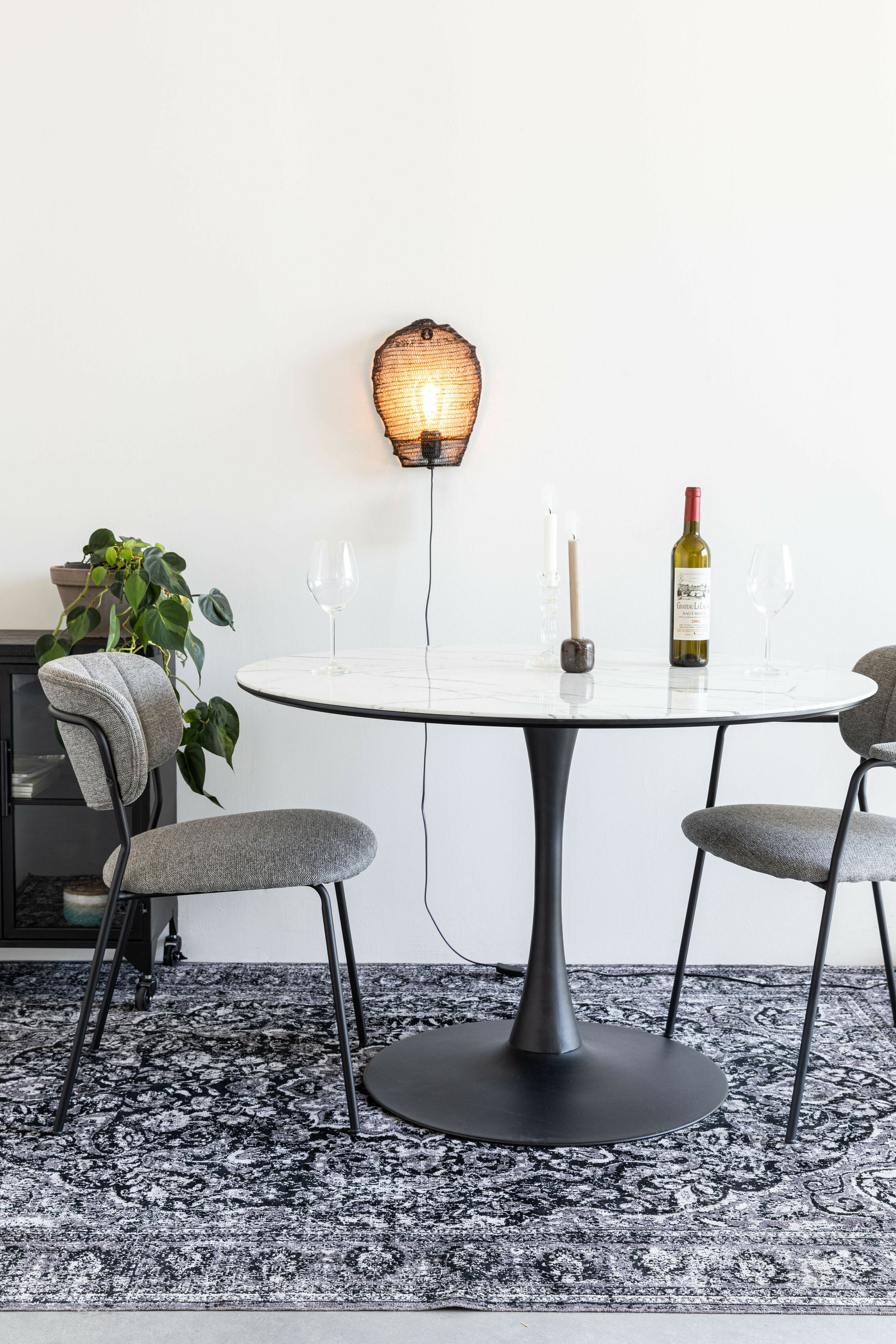 ZILT Ronde Eettafel 'Trisha' Marmerlook, 110cm, kleur Wit