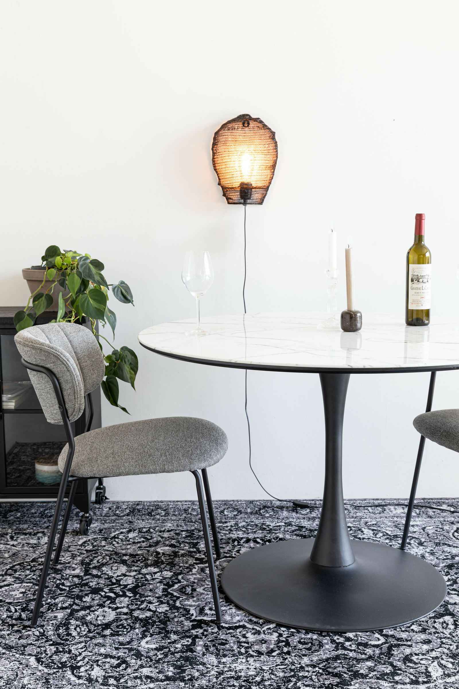 ZILT Ronde Eettafel 'Trisha' Marmerlook, 110cm, kleur Wit