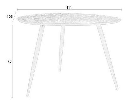 ZILT Organische Eettafel 'Yasmijn' Teakhout, 111 x 108cm