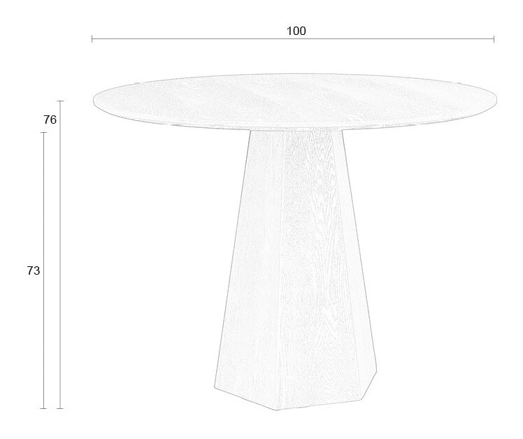 Zuiver Ronde Eettafel 'Pilar' Essenhout, 100cm, kleur Beige
