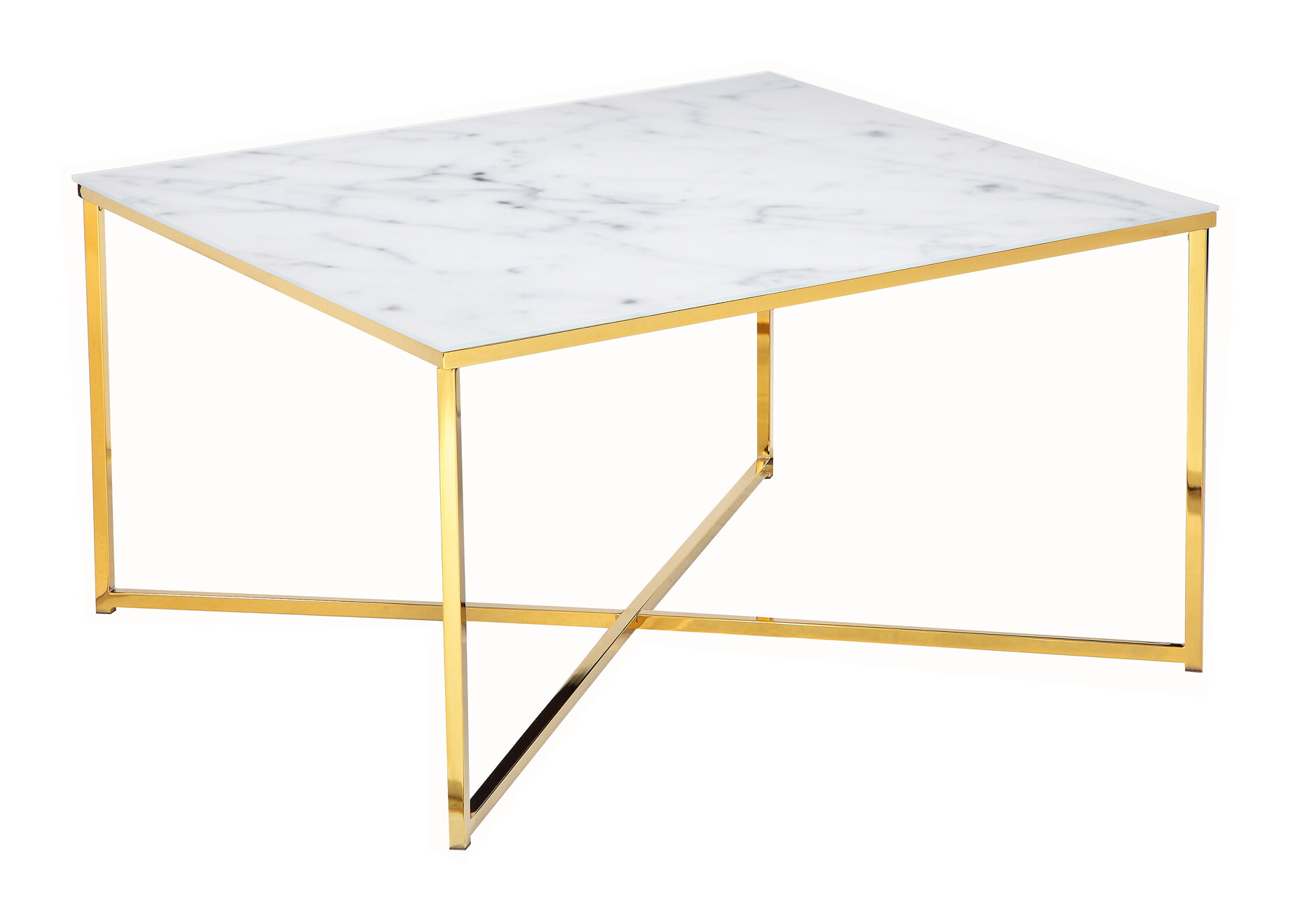 Artistiq Vierkante Salontafel 'Chloè' Wit Marmerlook
