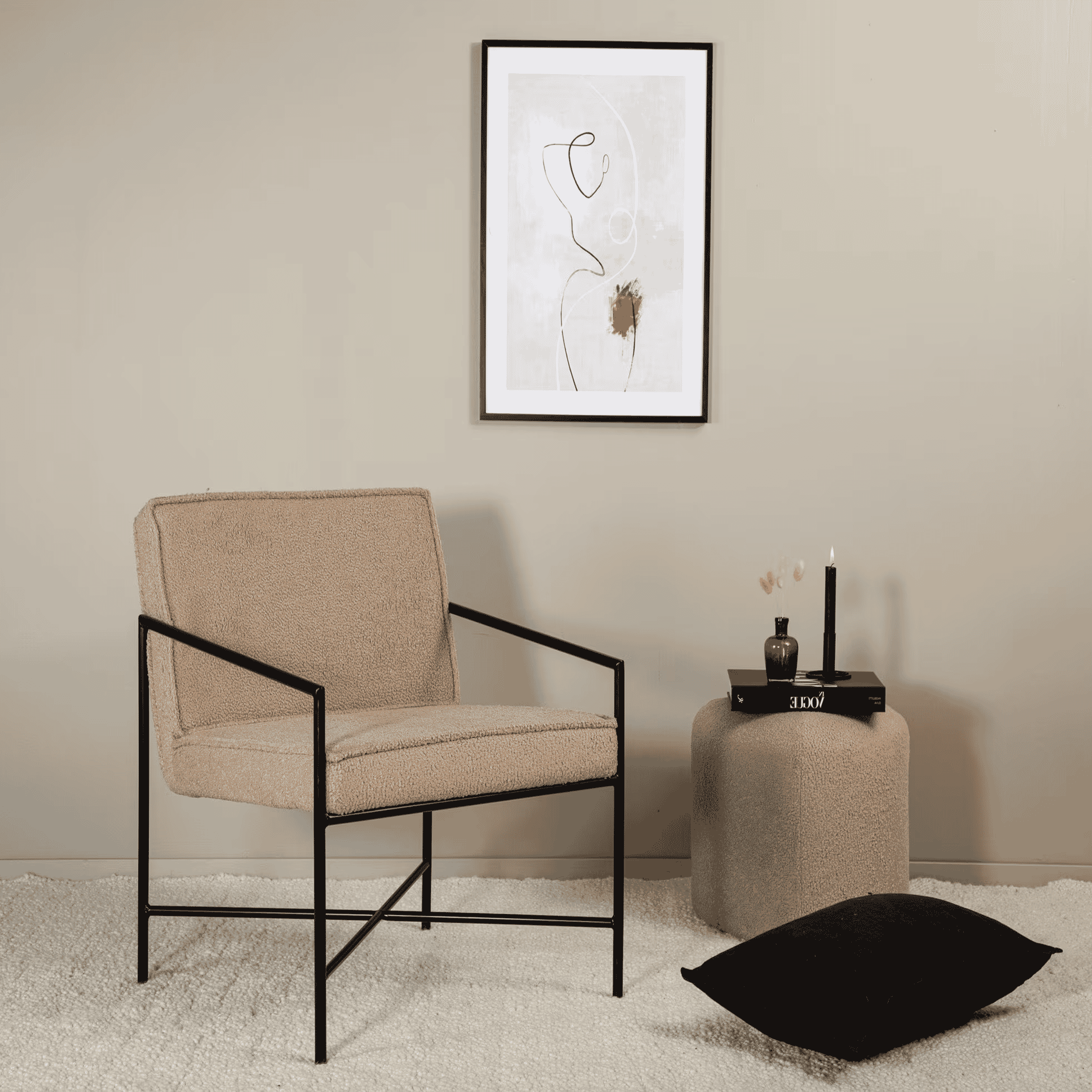 Nohr Fauteuil 'Sidra' Teddy, kleur Beige