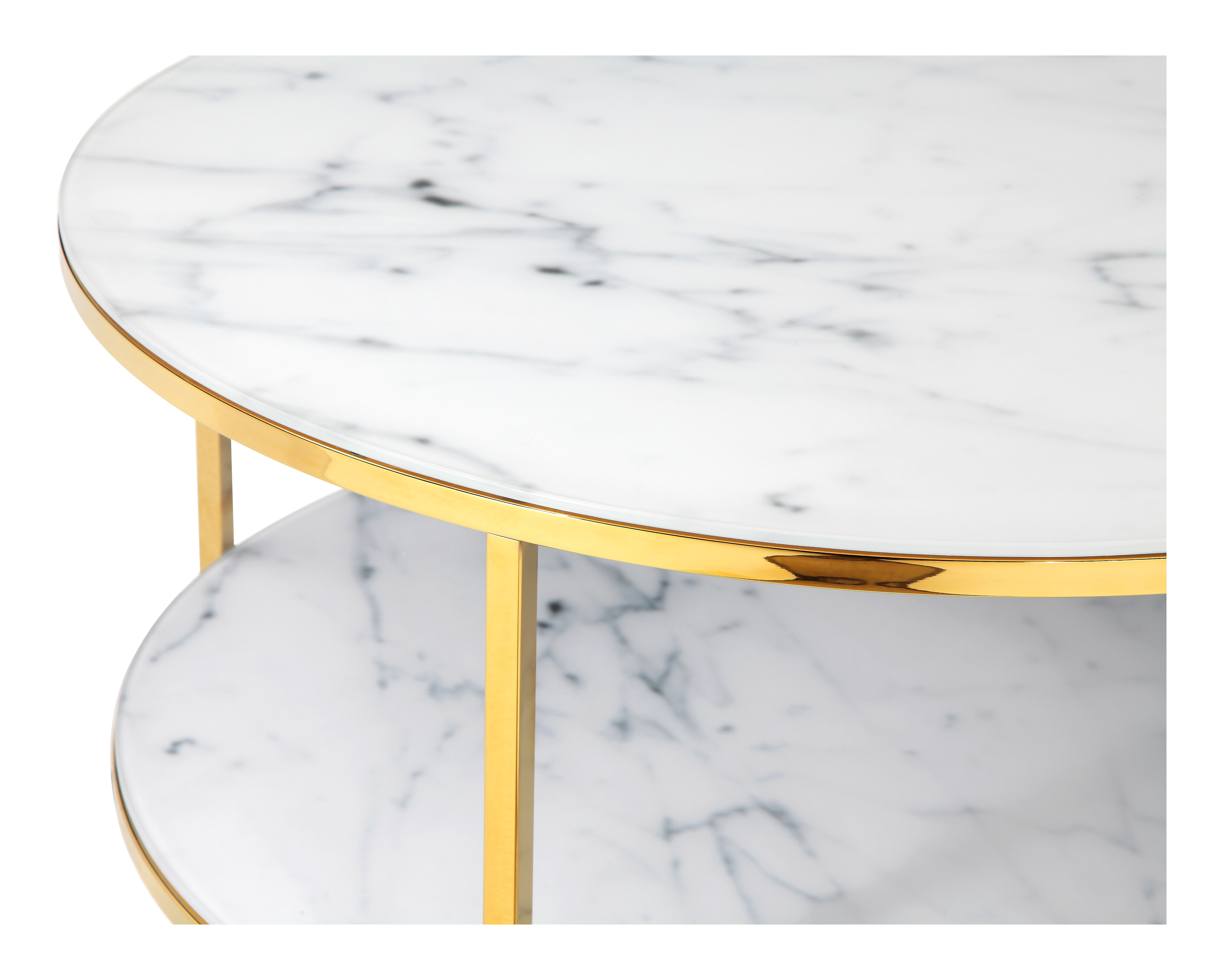 Artistiq Salontafel 'Daisy', 80cm, Marmerlook, kleur Wit
