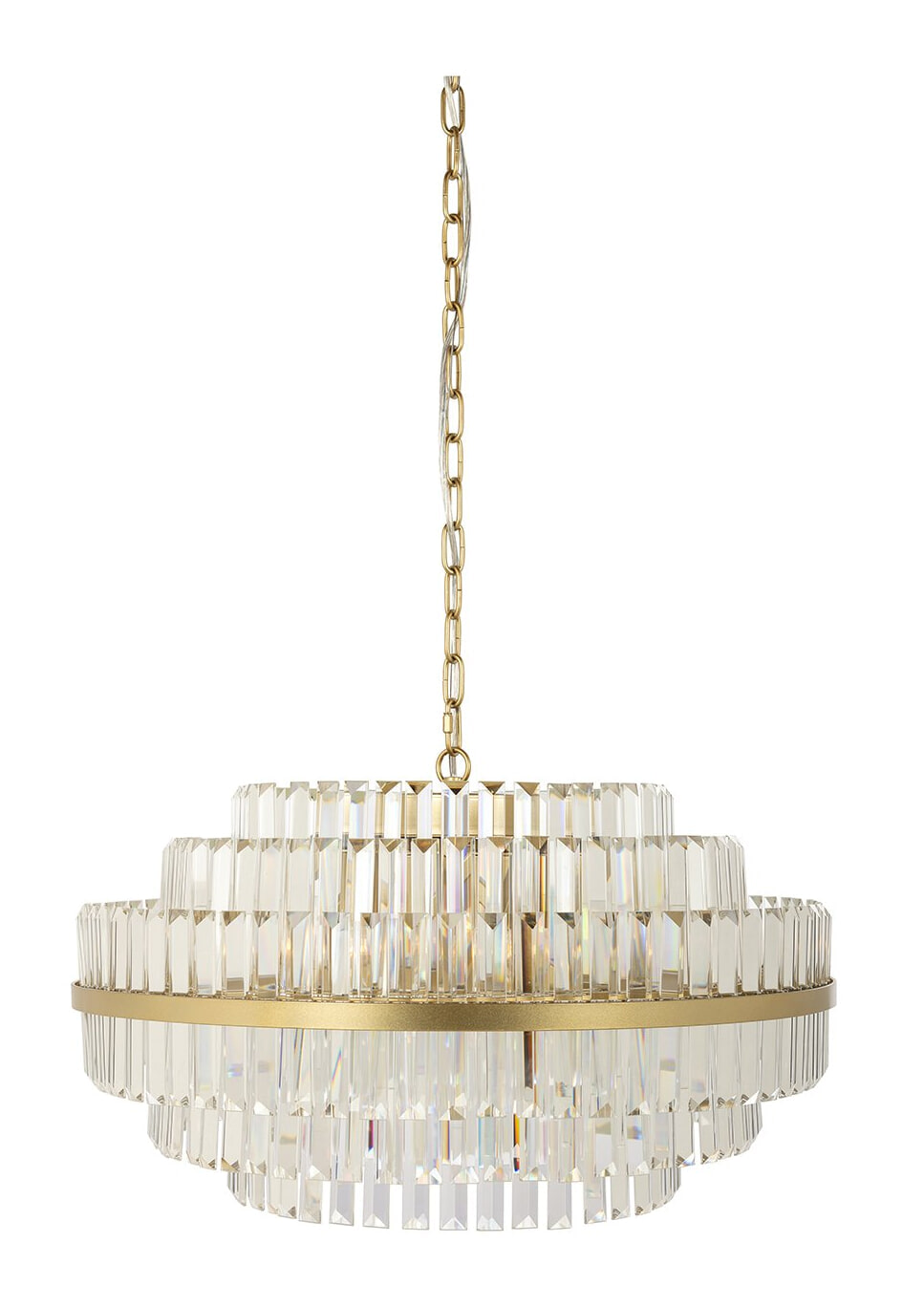 Richmond Hanglamp 'Desire' Crystal, 80cm, kleur Brushed Gold