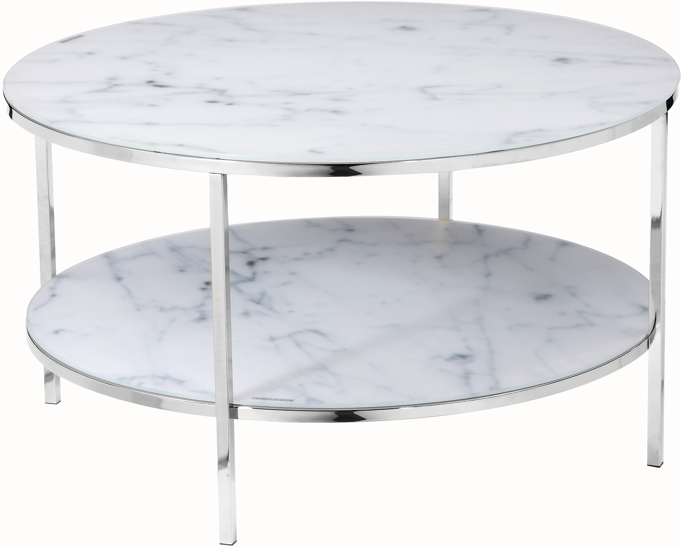 Artistiq Salontafel 'Daisy', 80cm, Marmerlook, kleur Wit