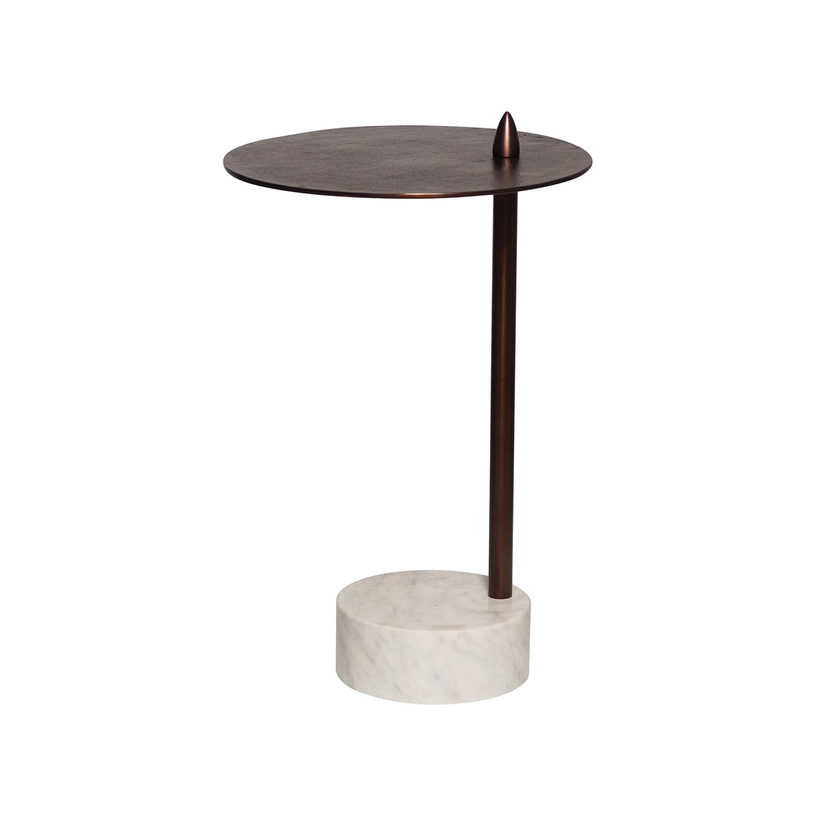 Richmond Bijzettafel Barron Marmer, 37cm - Brons - Rond