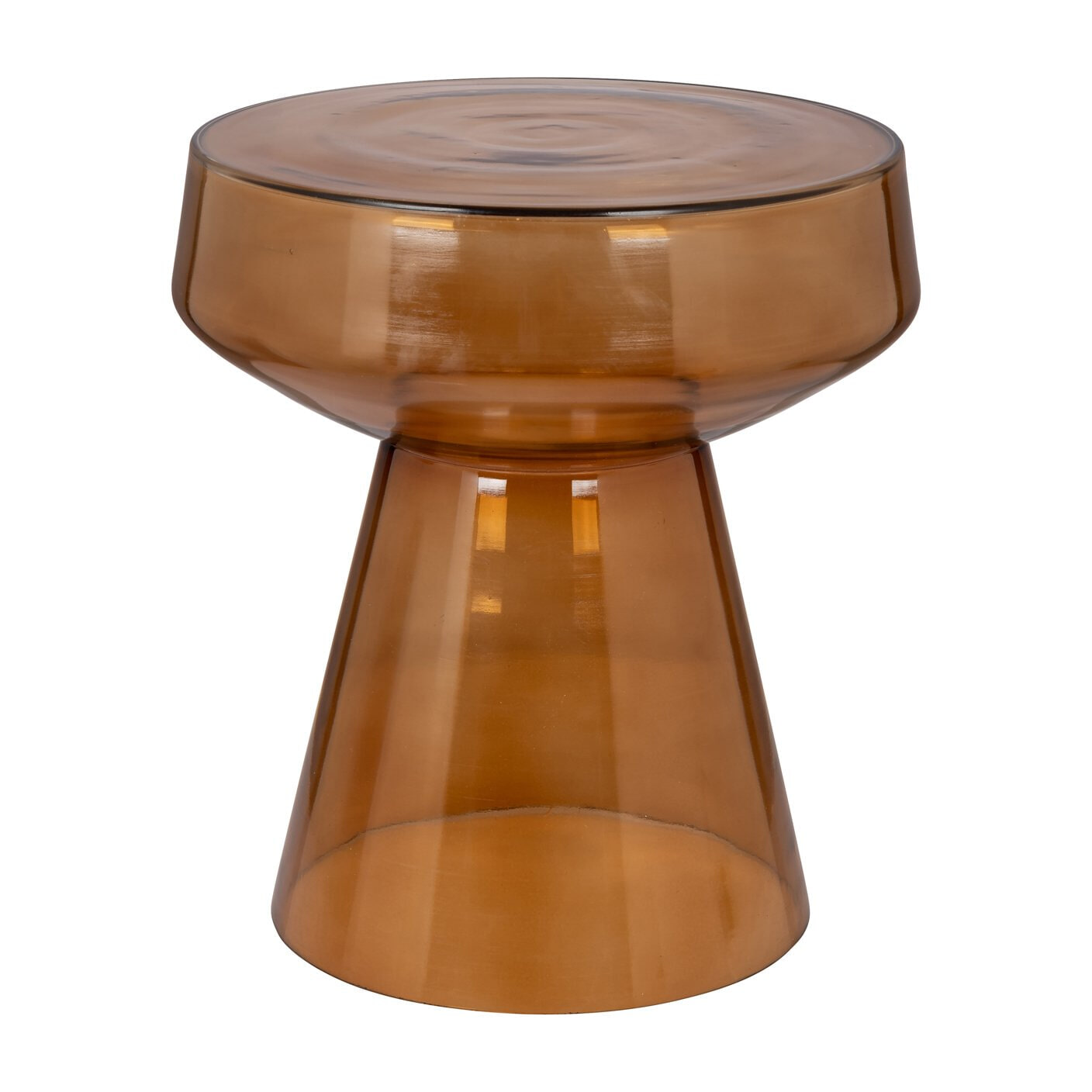 Richmond Bijzettafel Bowen Glas, 39cm - Bruin - Rond