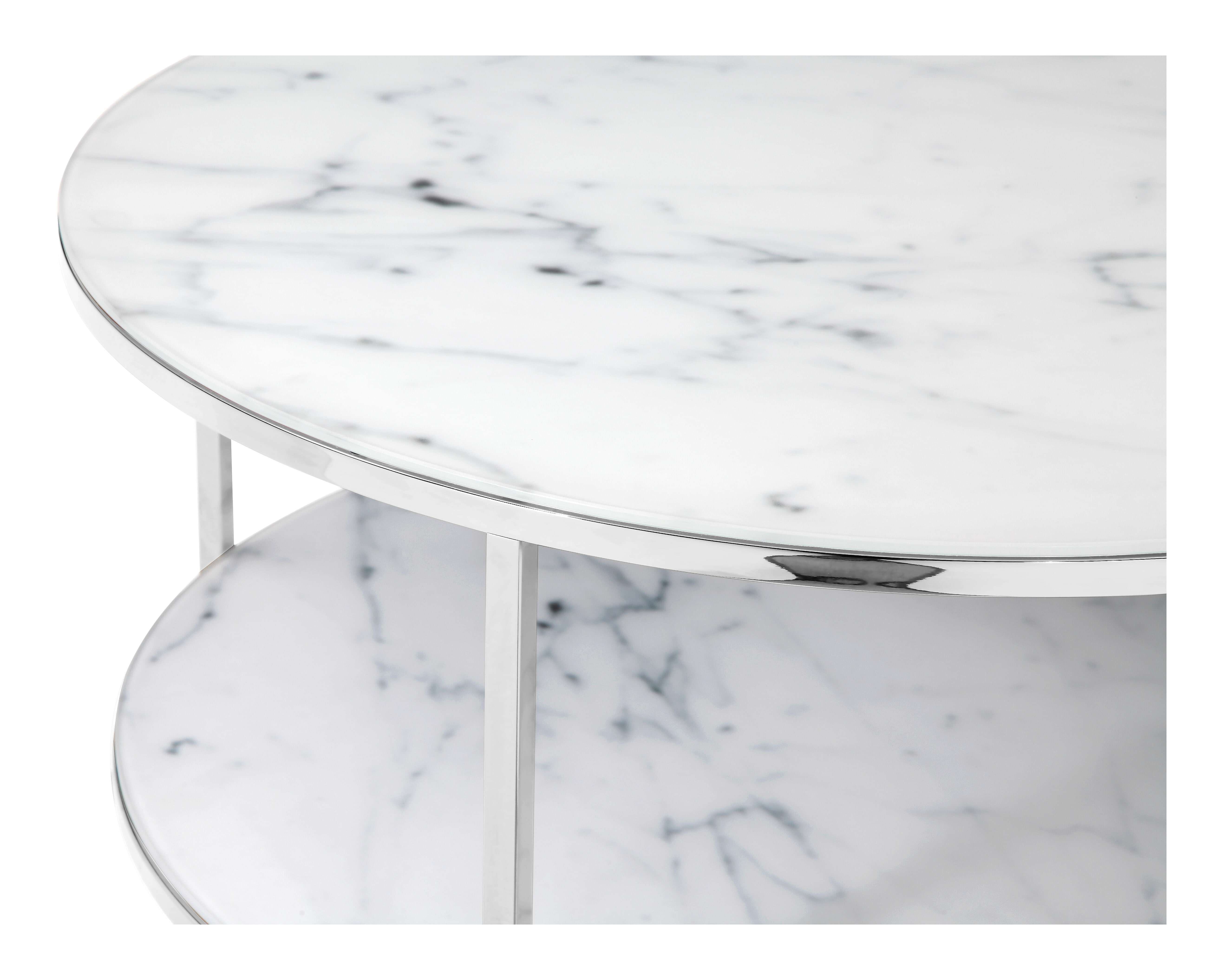 Artistiq Salontafel 'Daisy', 80cm, Marmerlook, kleur Wit