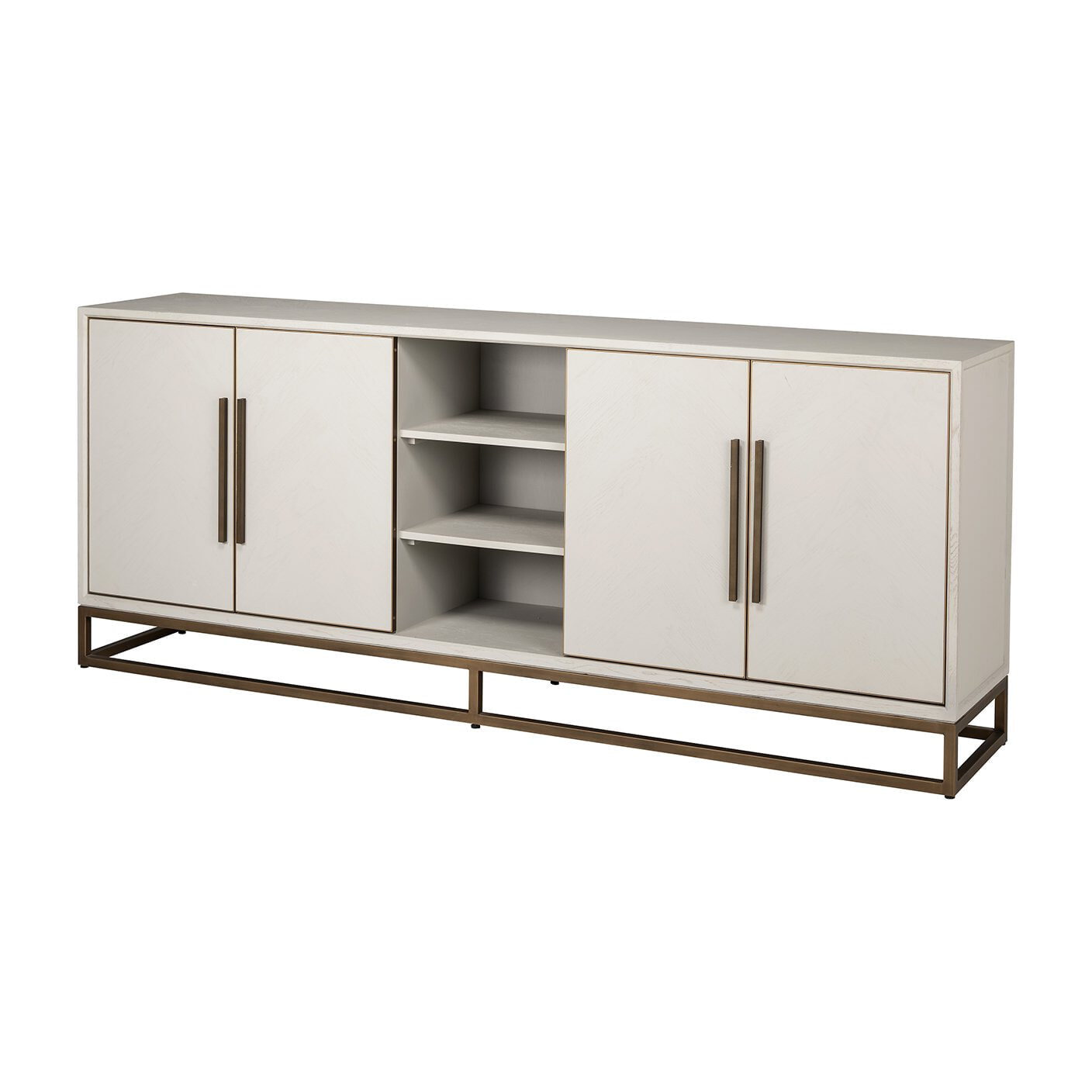 Richmond Dressoir Whitebone Eiken en Brass, 225cm - Verona Grey