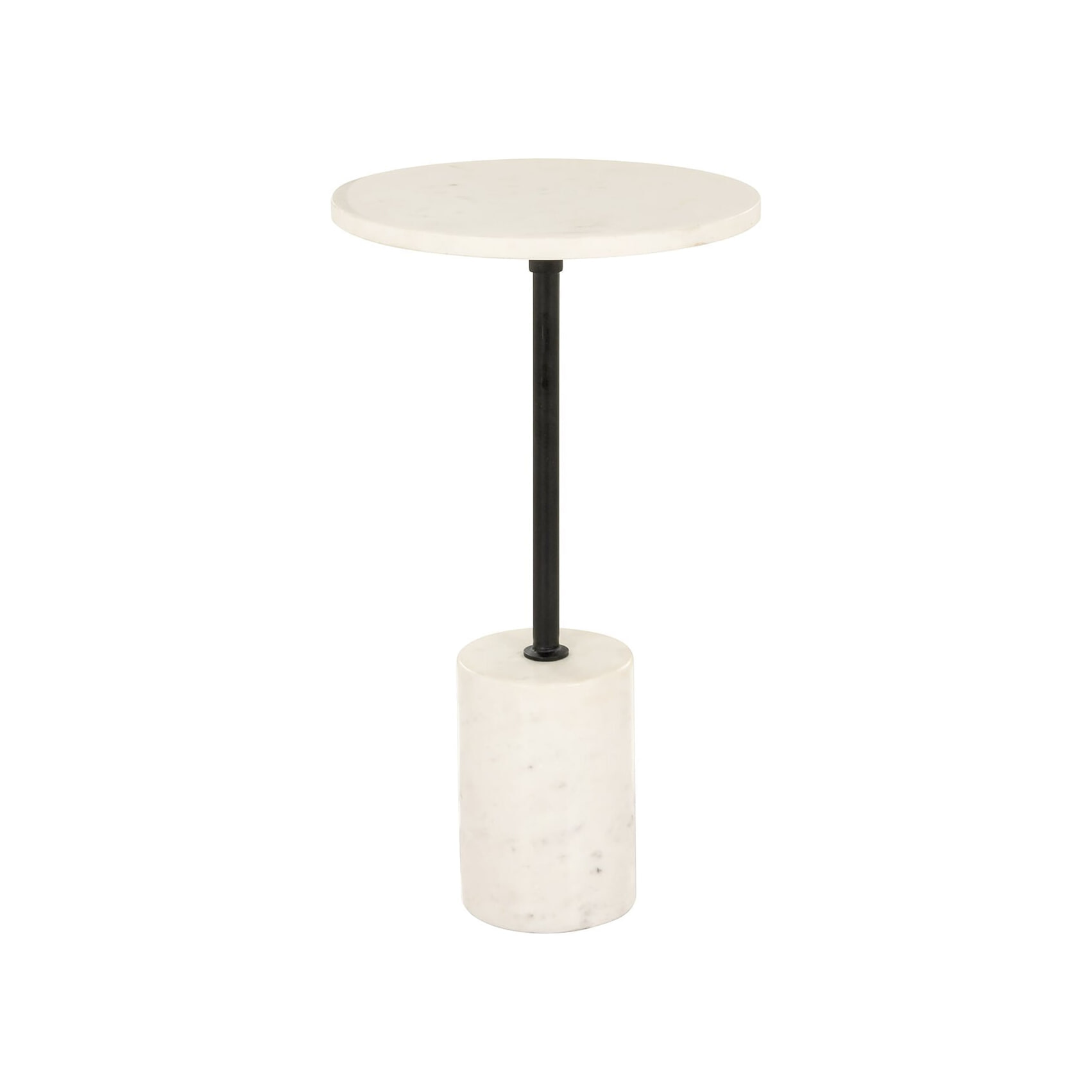 Richmond Ronde Bijzettafel Misty Marmer, 30cm - Wit