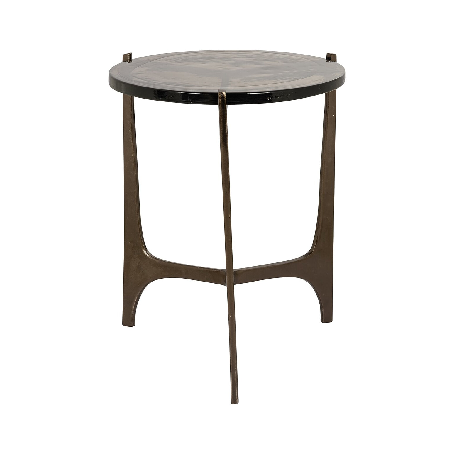 Richmond Bijzettafel Mateo Glas, 41cm - Brons - Rond