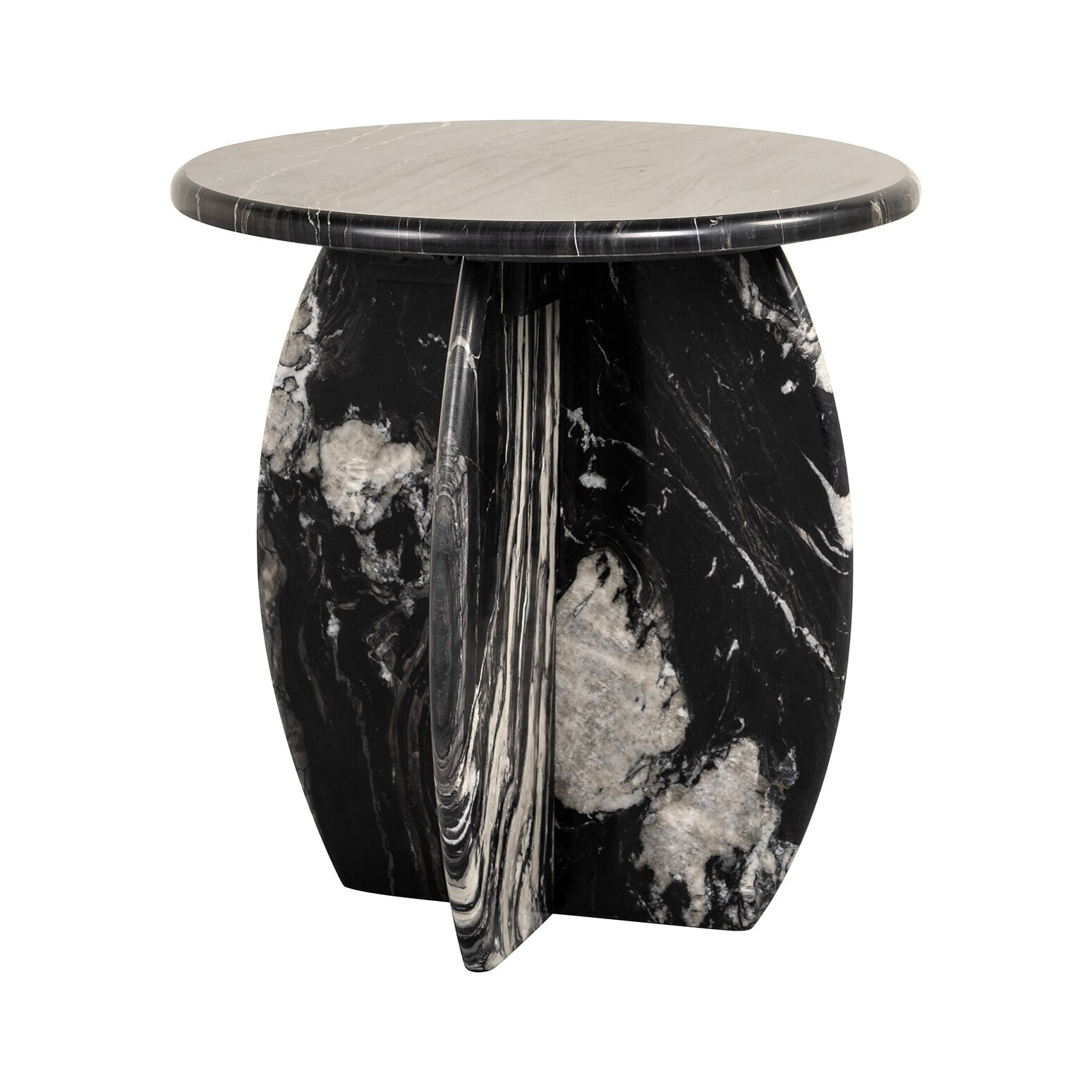 Richmond Ronde Bijzettafel Bancroft Marmer, 50cm - Zwart