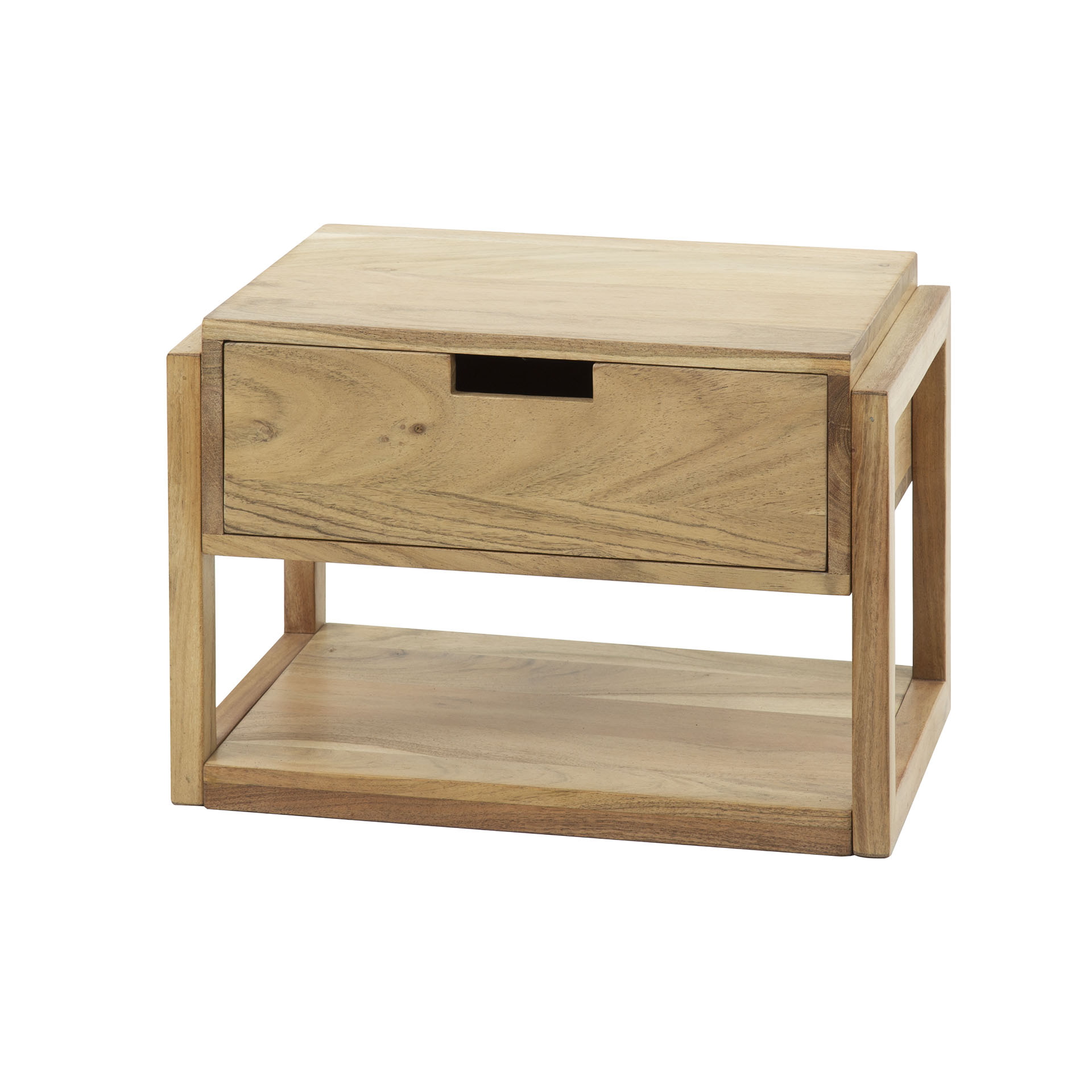 LifestyleFurn Zwevend Nachtkastje 'Grover' Acaciahout, 39 x 25cm