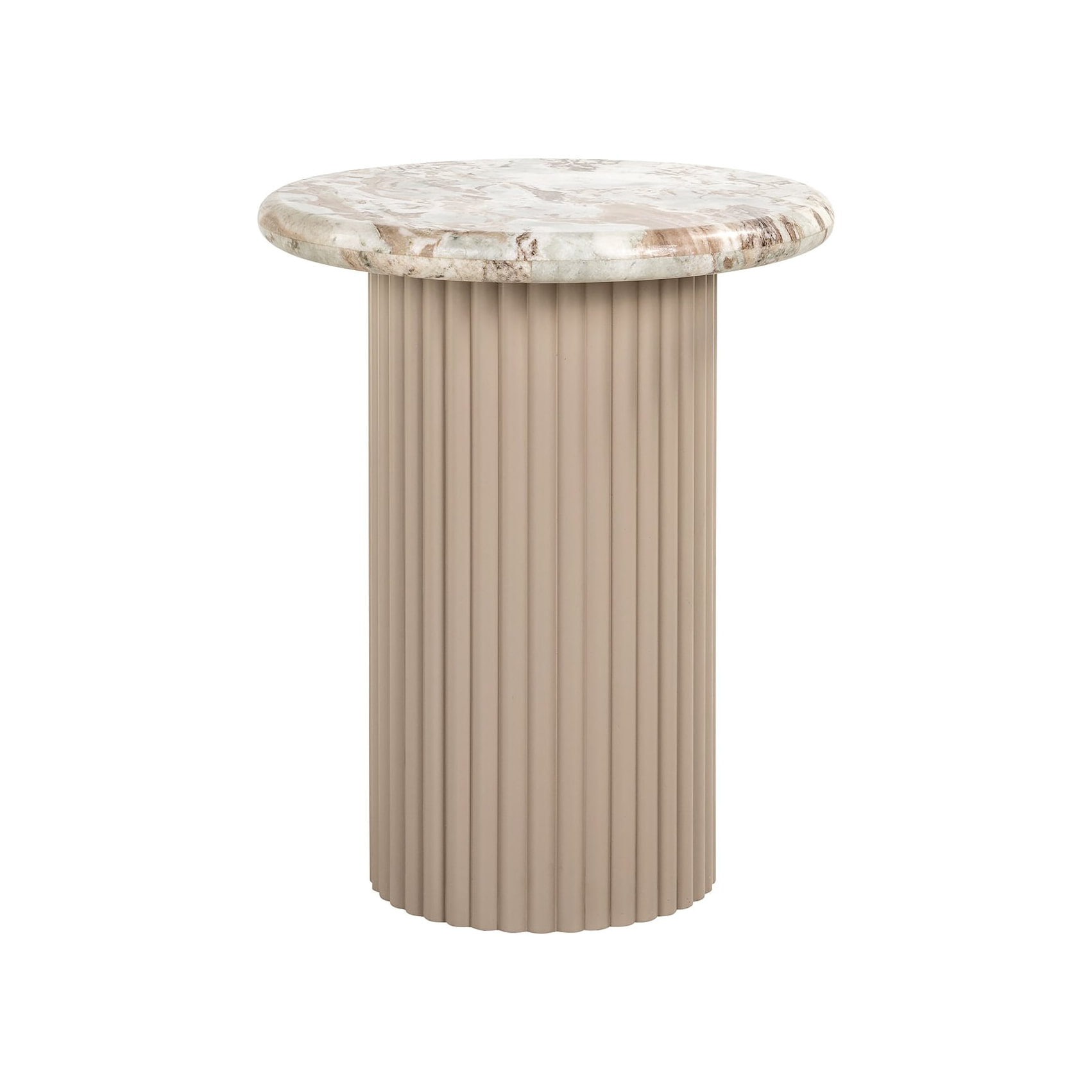 Richmond Ronde Bijzettafel Coronel Marmer, 50cm - Beige