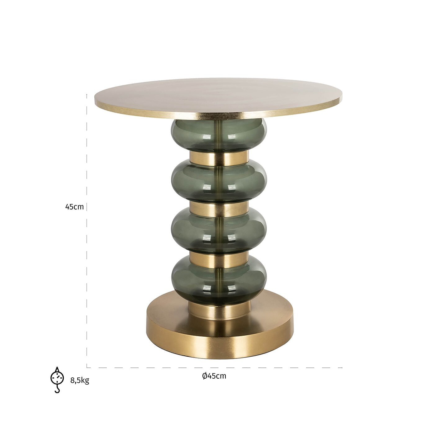 Richmond Bijzettafel 'Dalina' 45cm, kleur Groen