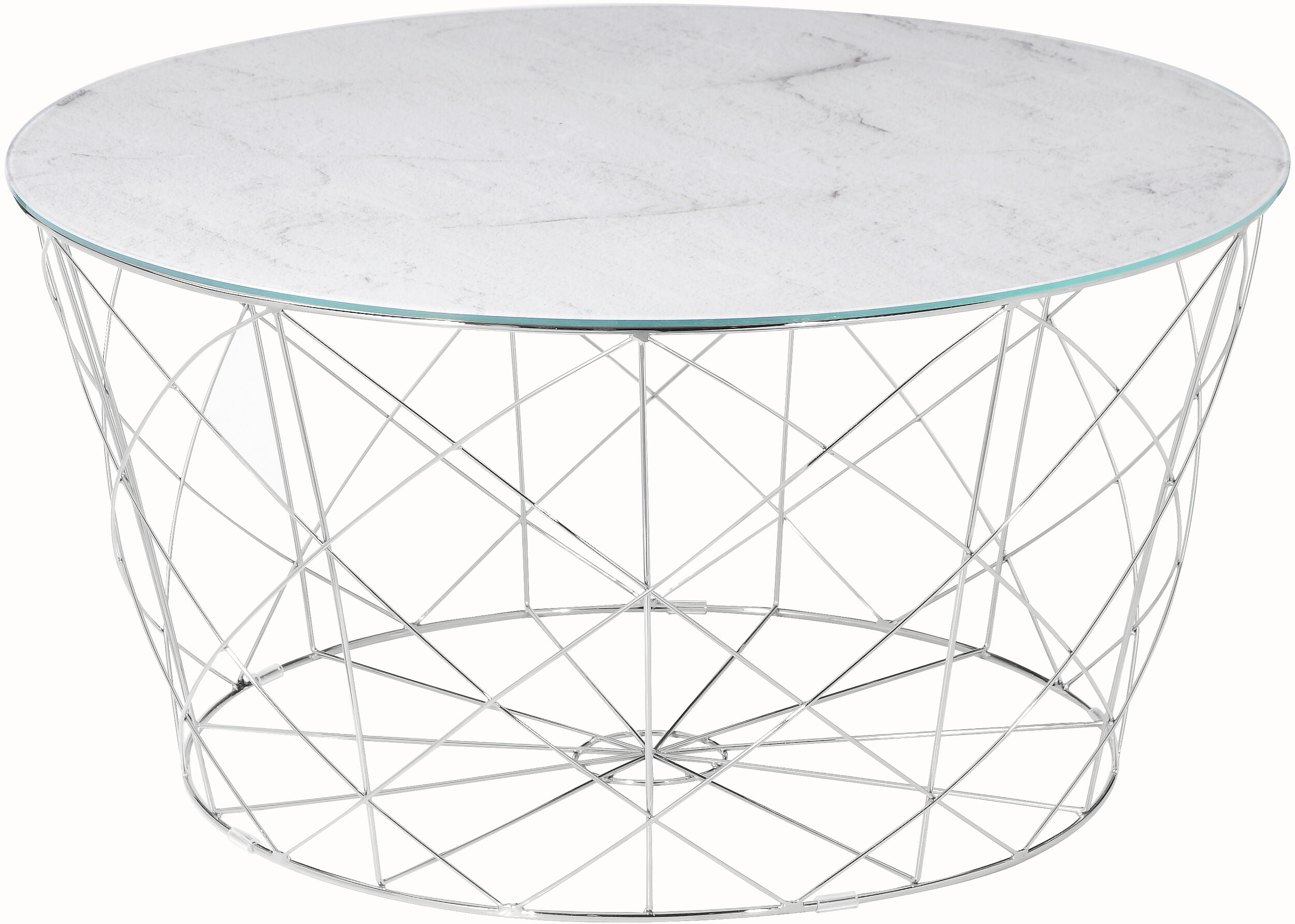 Artistiq Salontafel 'Steve', 80cm, Marmerlook, kleur Wit