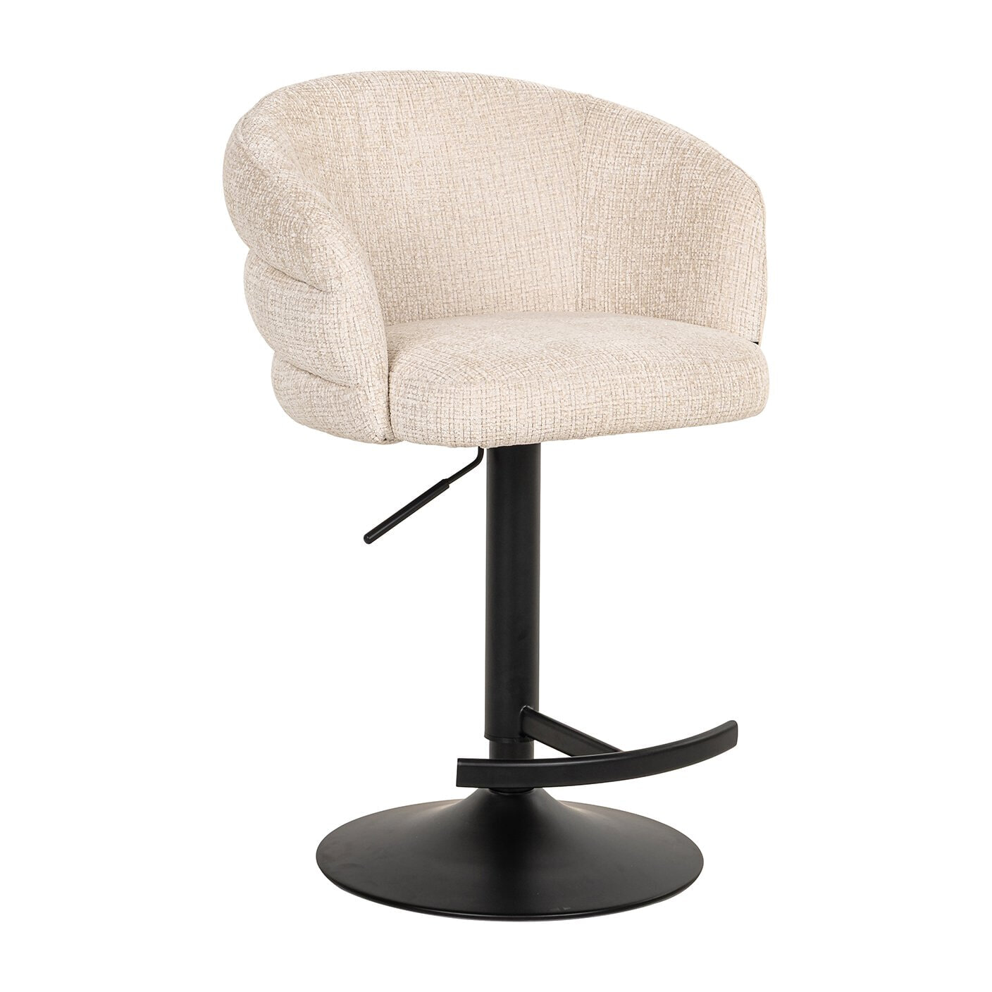 Richmond Draaibare Barstoel 'Nikki' Chenille, kleur Beige (zithoogte 61-86cm)