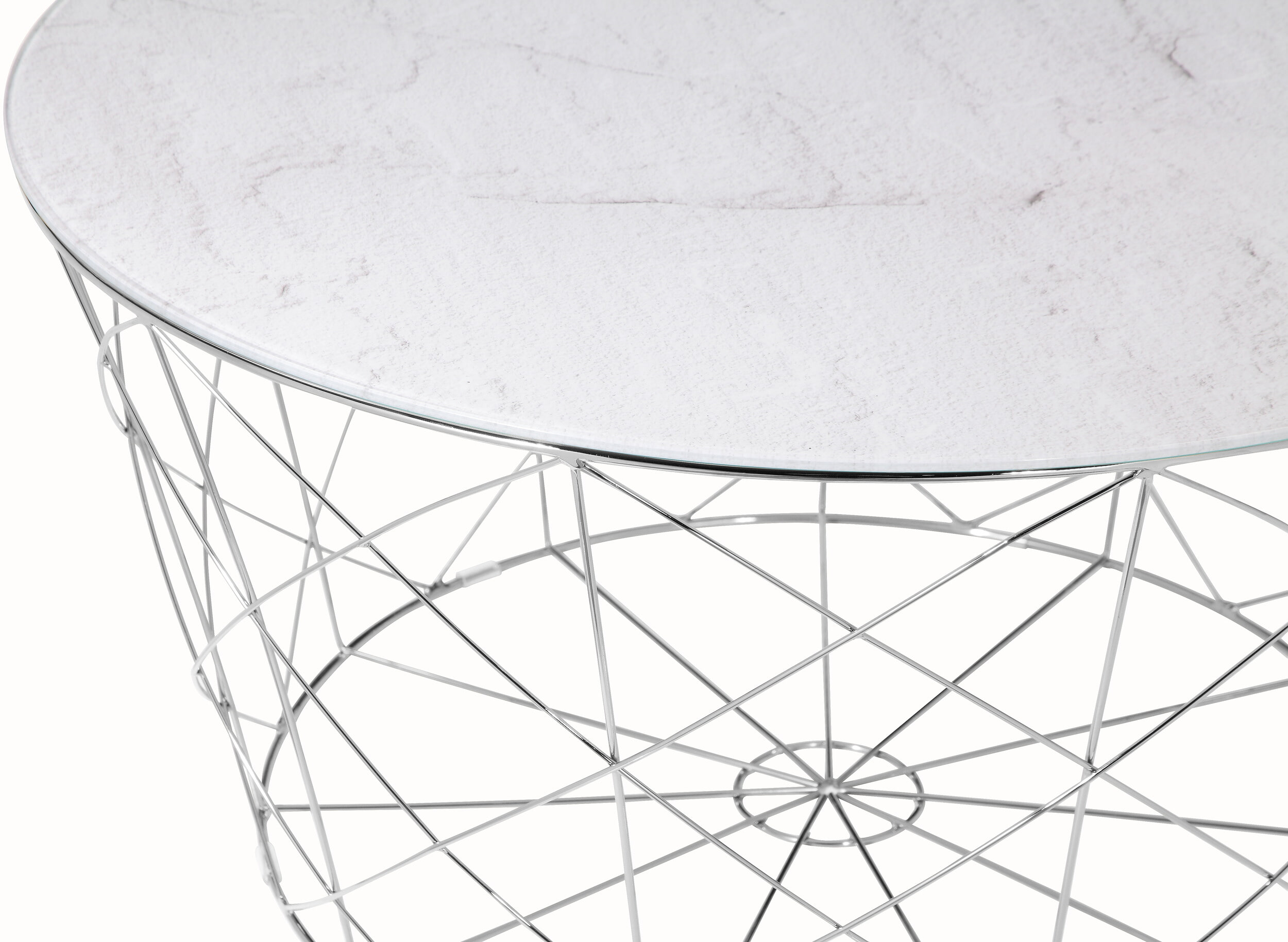 Artistiq Salontafel 'Steve', 80cm, Marmerlook, kleur Wit