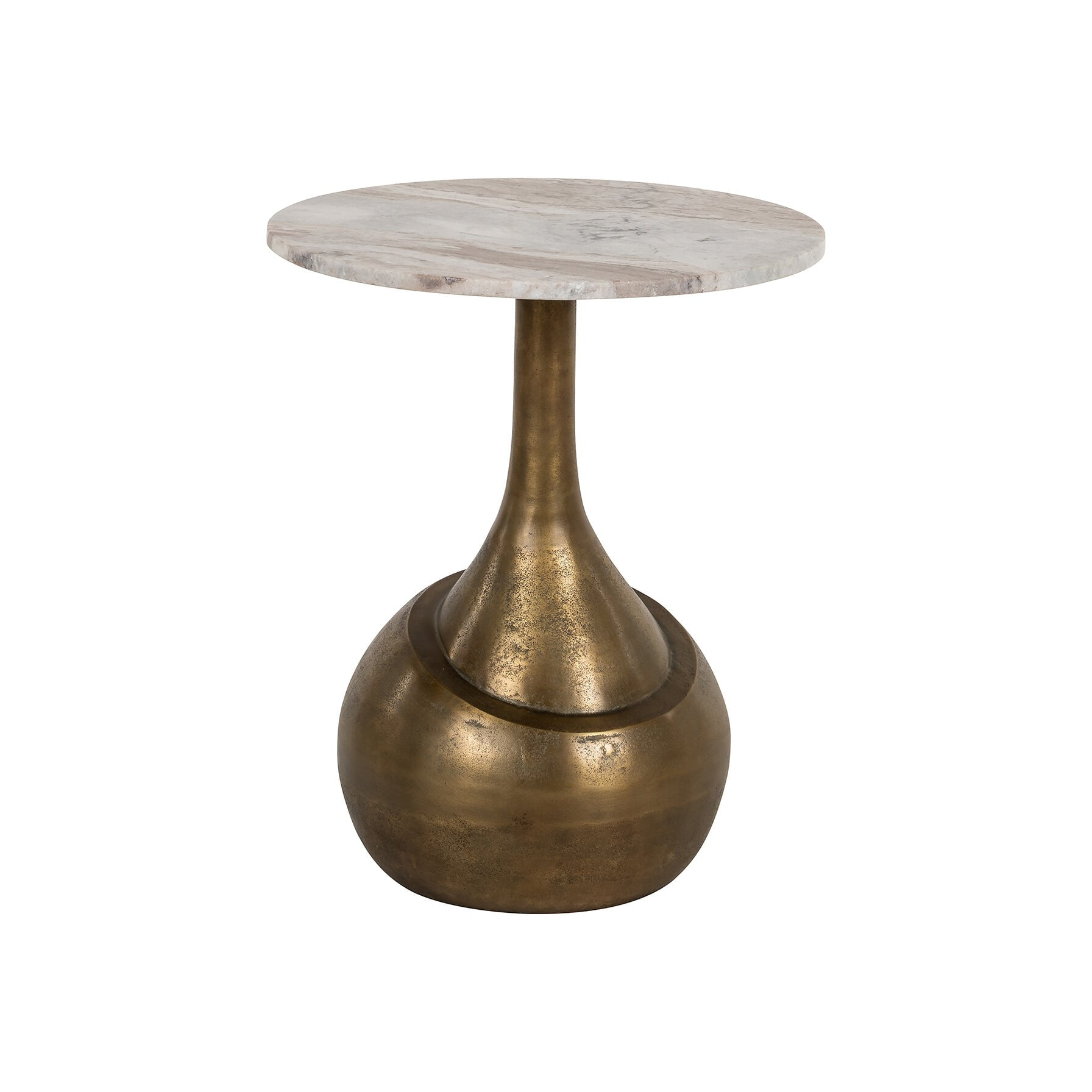 Richmond Ronde Bijzettafel Sia Marmer en brushed gold, 47cm