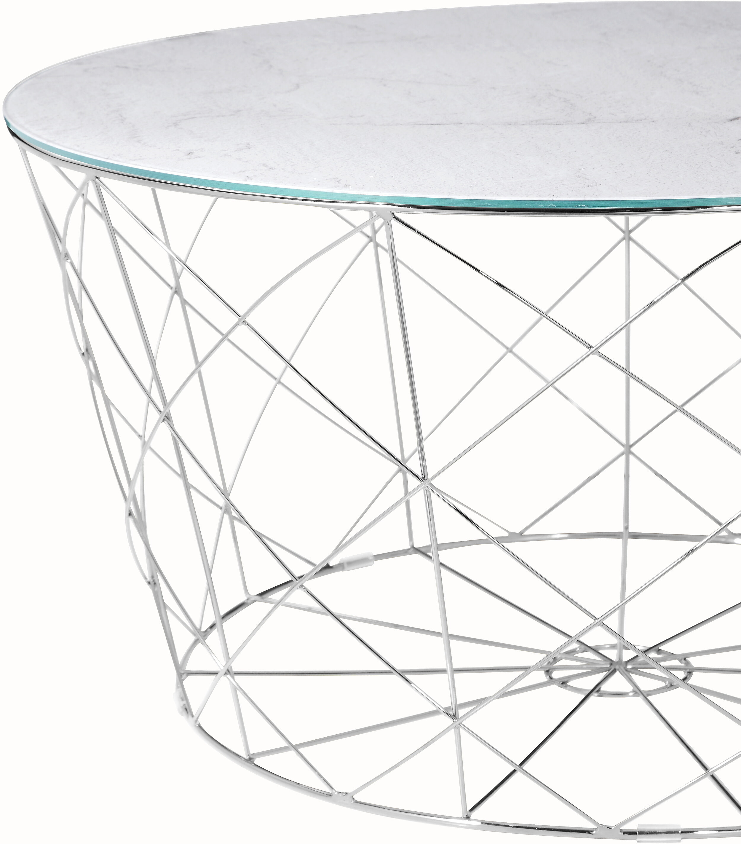 Artistiq Salontafel 'Steve', 80cm, Marmerlook, kleur Wit