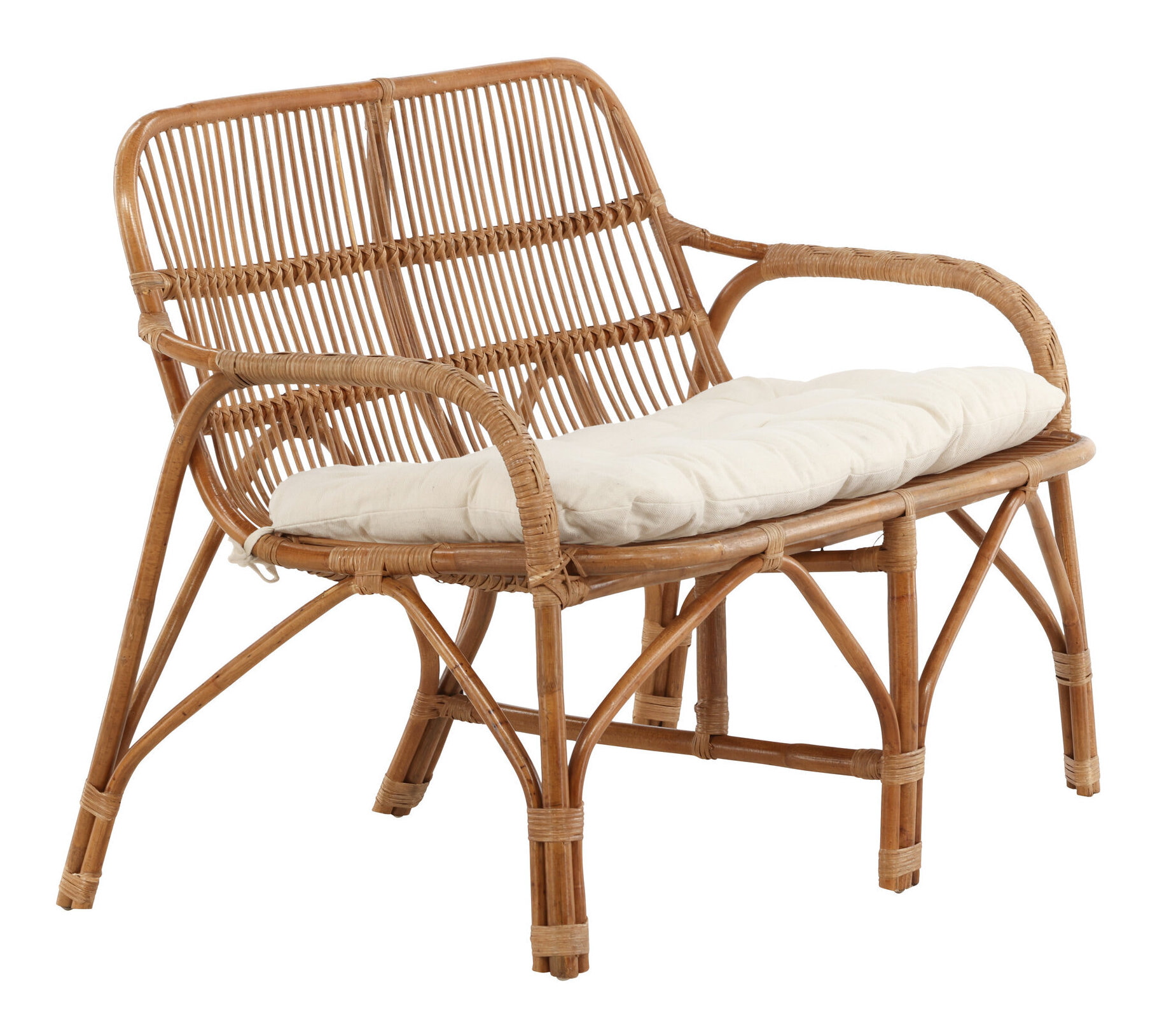Nohr 2-zits Tuinbank 'Albany' Rotan, kleur Naturel