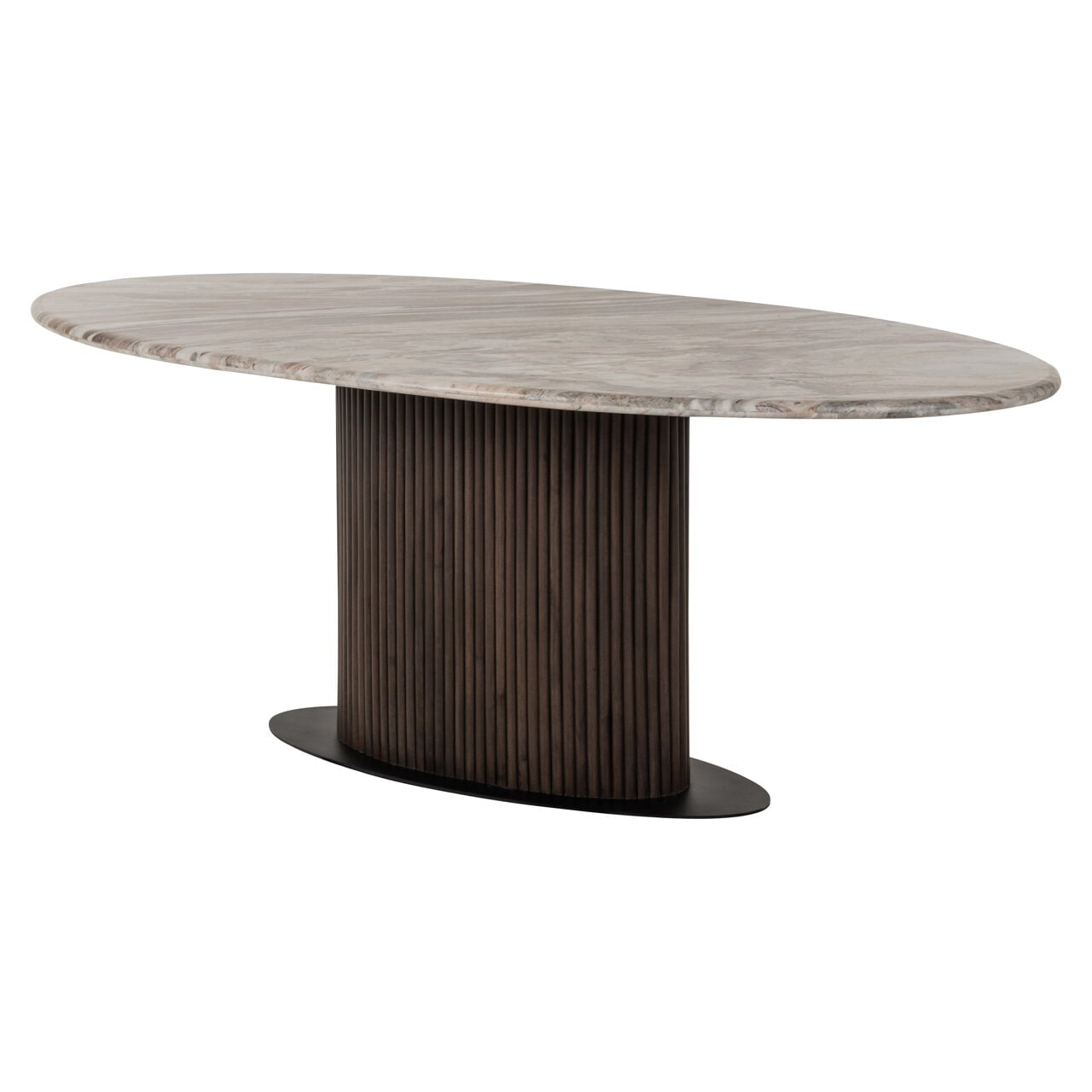 Richmond Ovale Eettafel 'Rasford' Marmer, 200 x 100cm