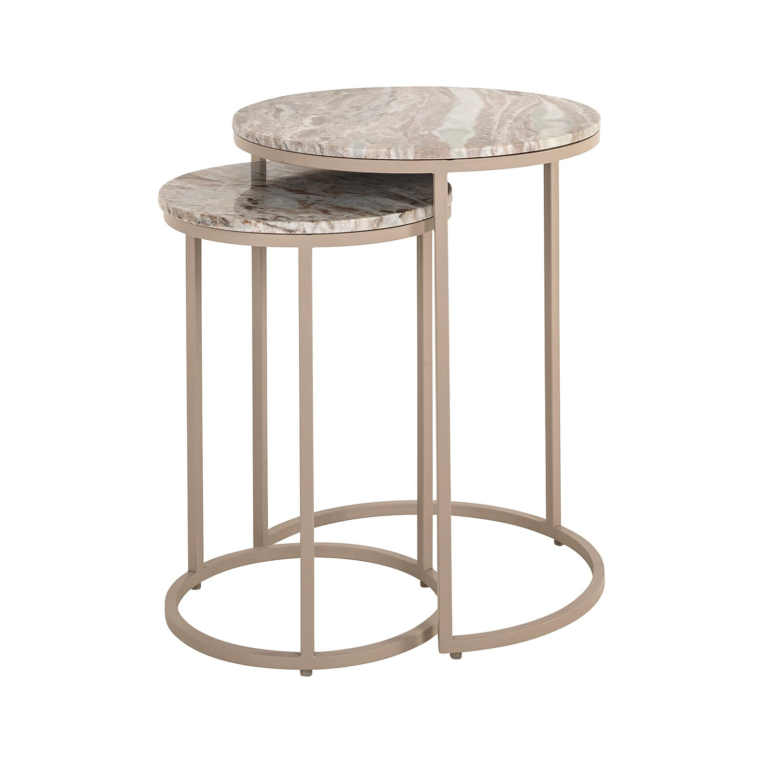 Richmond Ronde Bijzettafel Fairfax Marmer, Set van 2 stuks - Stone