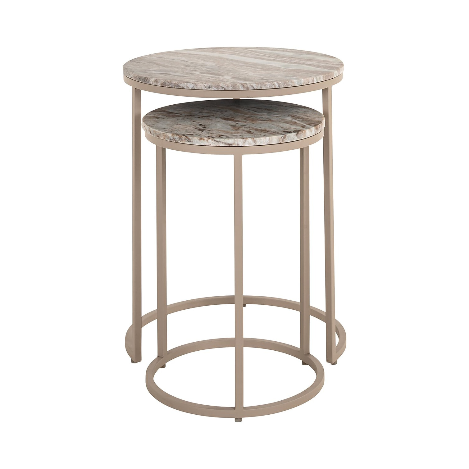 Richmond Ronde Bijzettafel 'Fairfax' Marmer, Set van 2 stuks