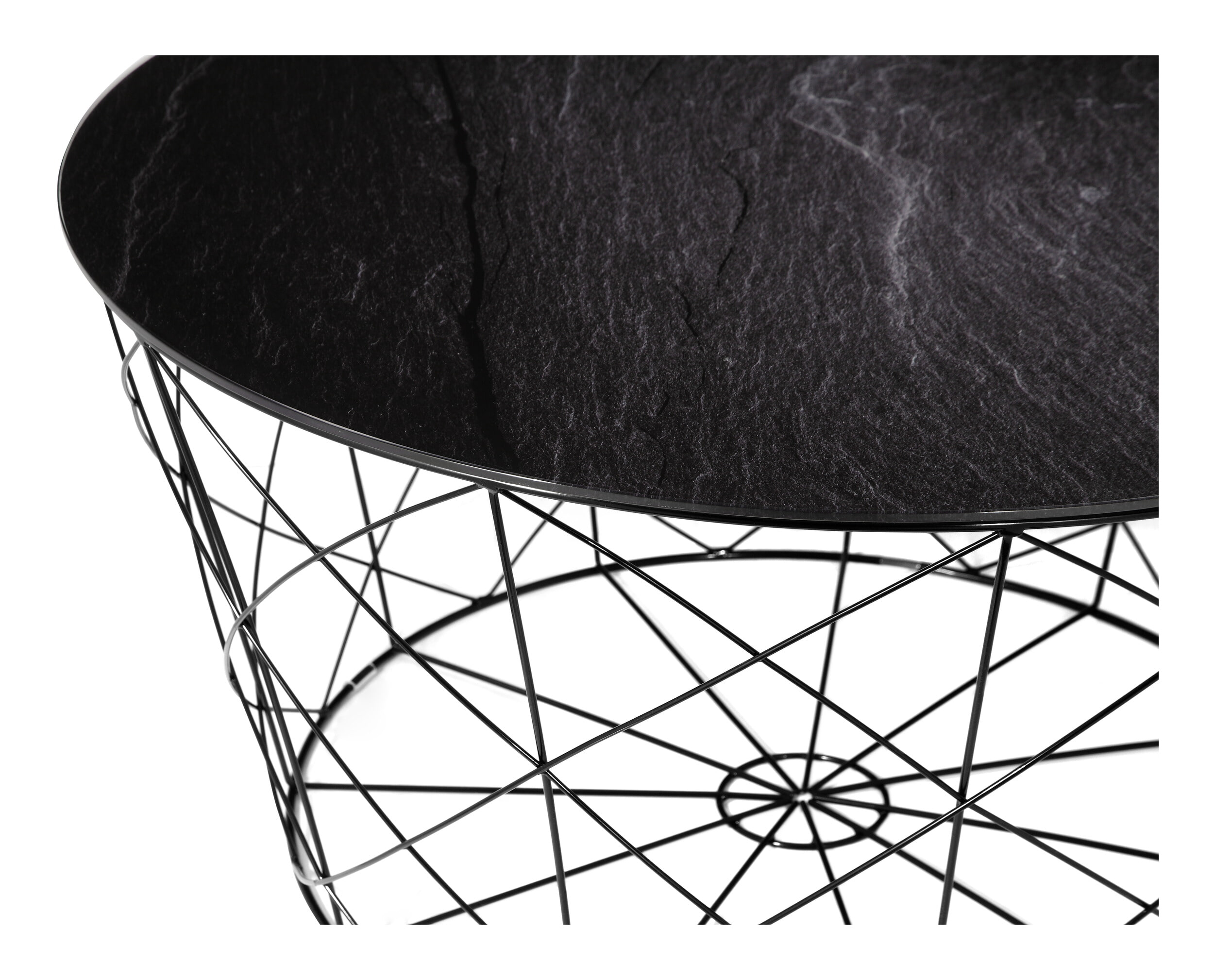 Artistiq Salontafel 'Steve', 80cm, Marmerlook, kleur Zwart
