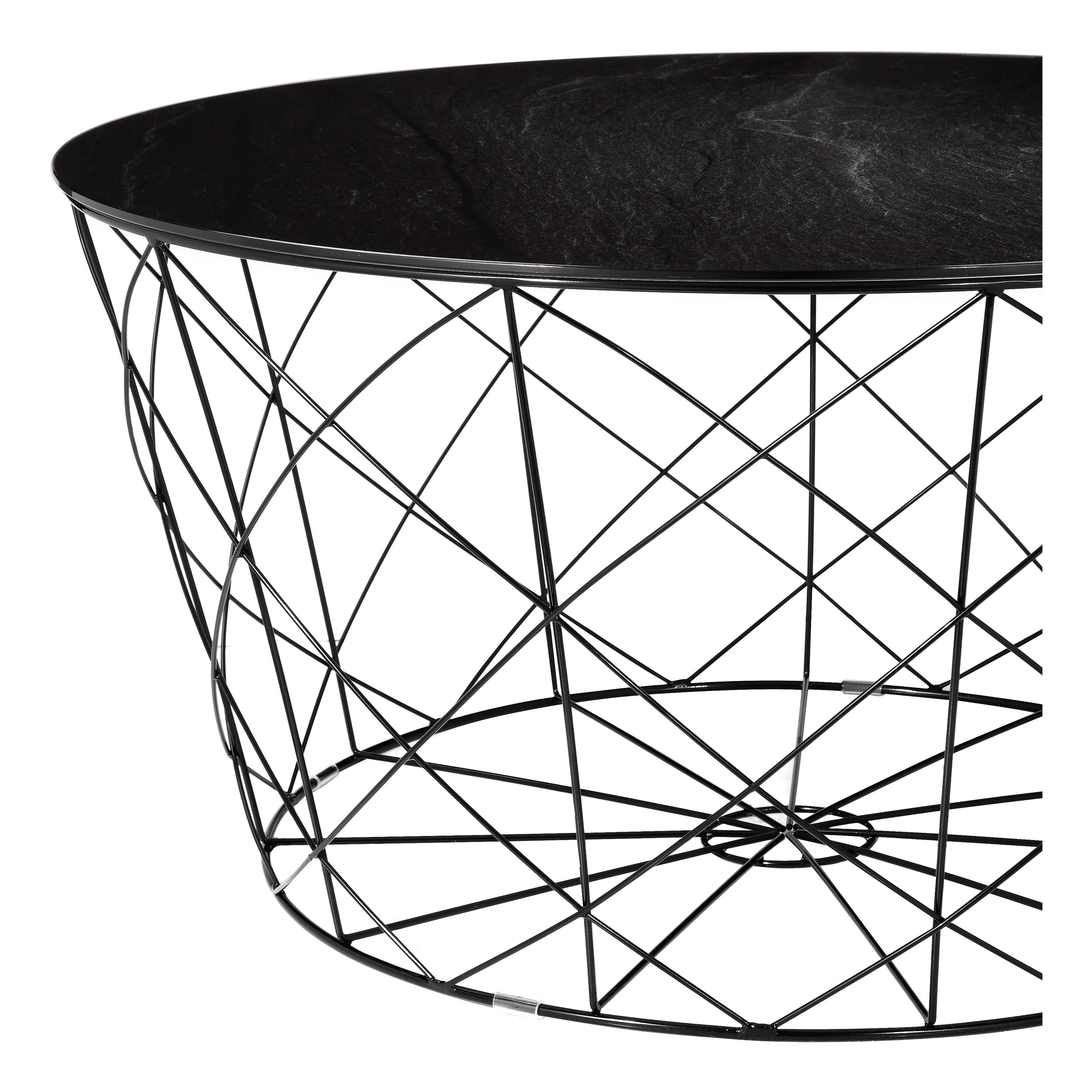 Artistiq Salontafel 'Steve', 80cm, Marmerlook, kleur Zwart