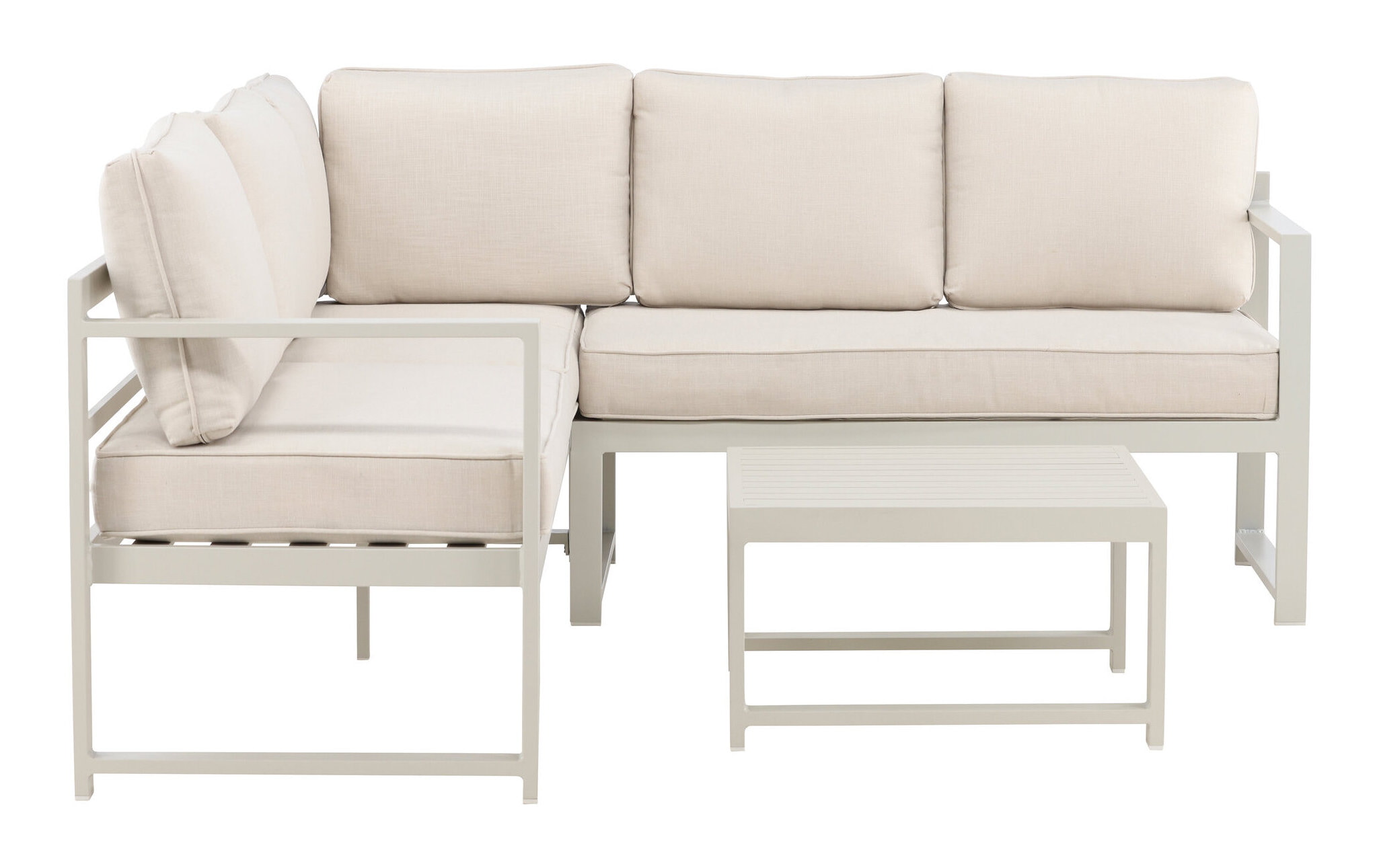 Nohr Loungeset 'Terah' Met hoekbank en tafel, kleur Beige