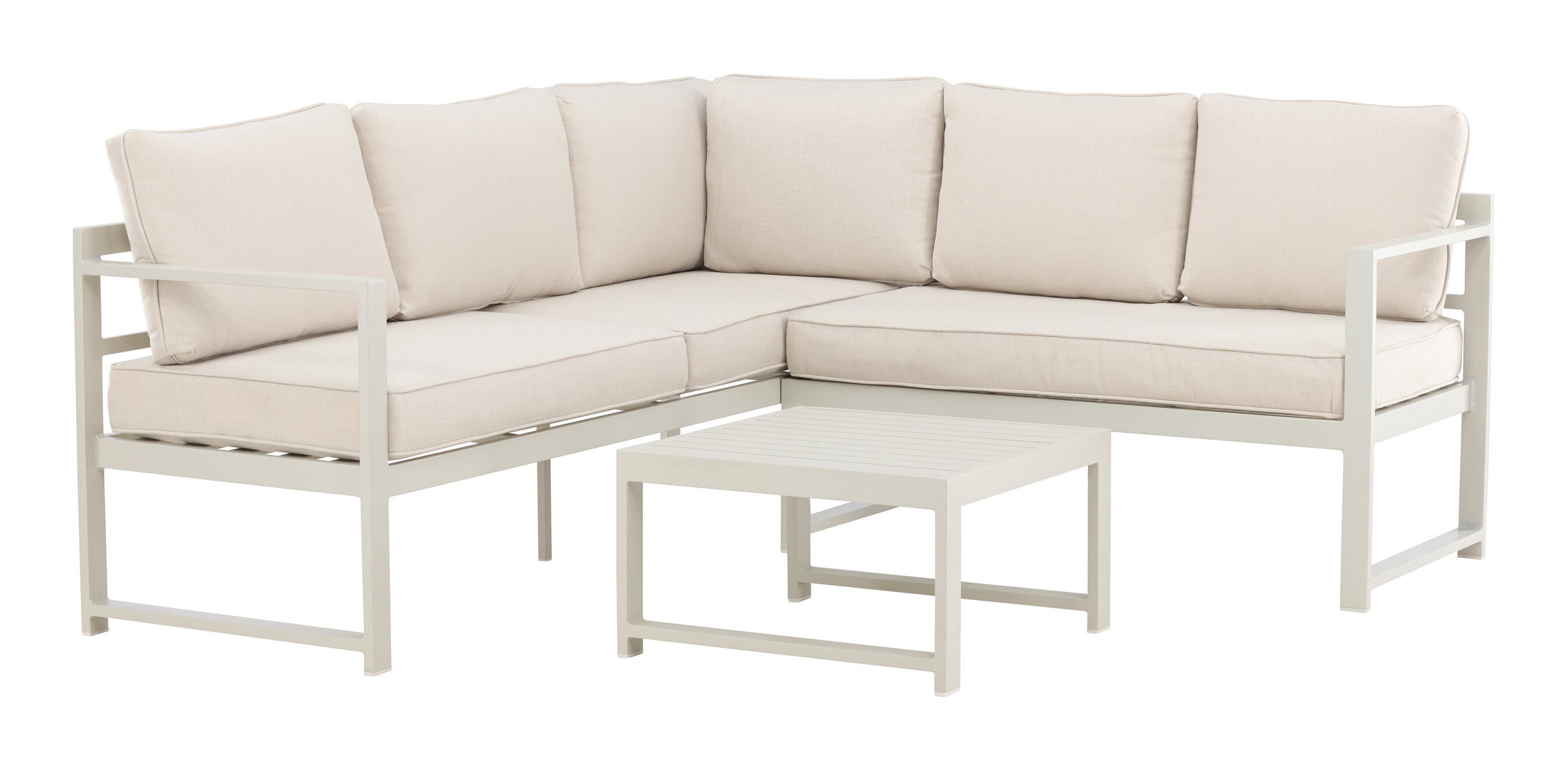 Nohr Loungeset 'Terah' Met hoekbank en tafel, kleur Beige