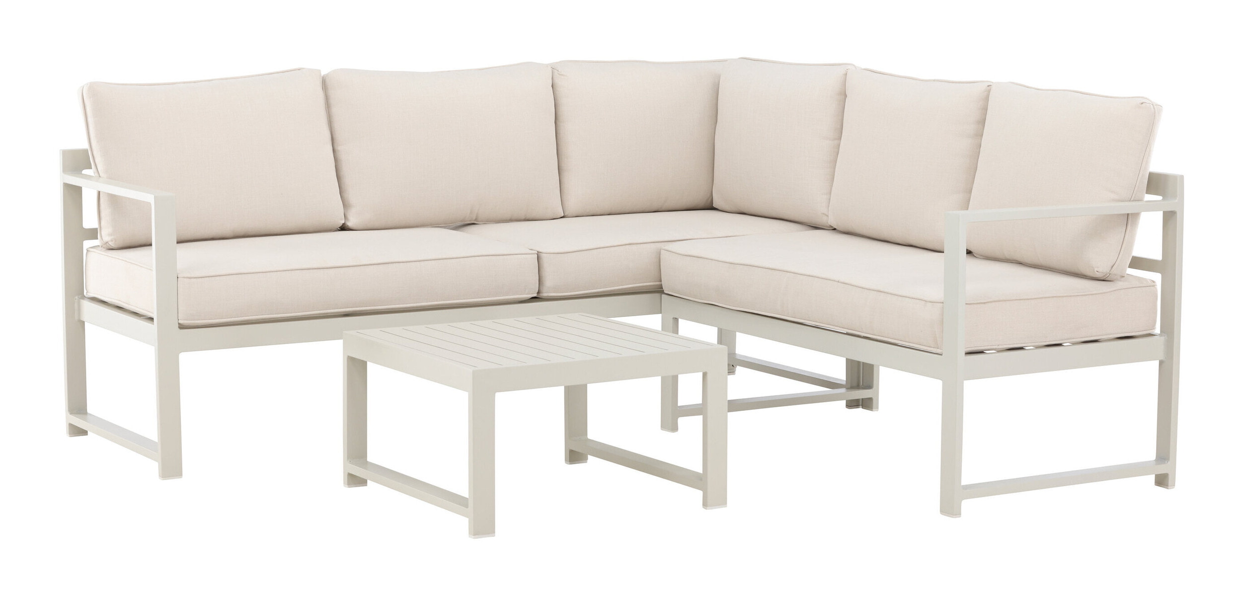 Nohr Loungeset 'Terah' Met hoekbank en tafel, kleur Beige