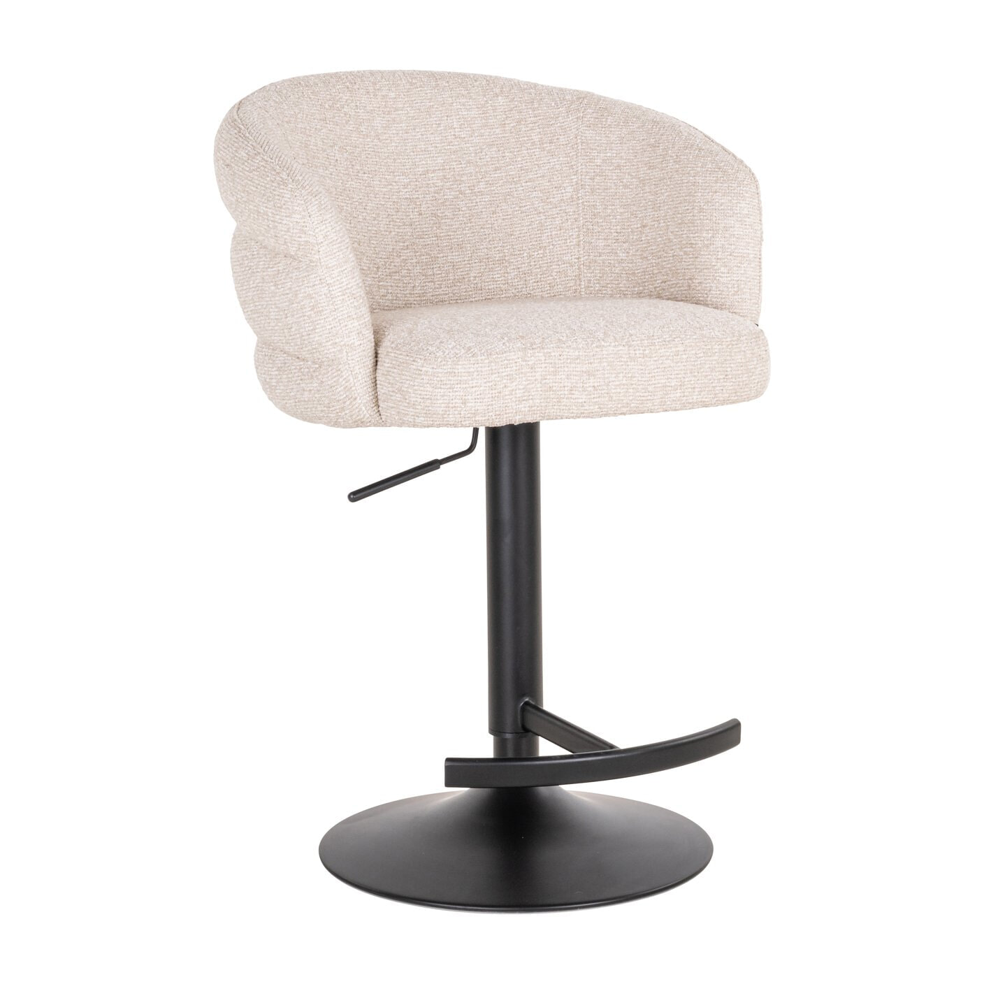 Richmond Draaibare Barstoel 'Nikki' Bouclé, kleur Crème (zithoogte 61-86cm)