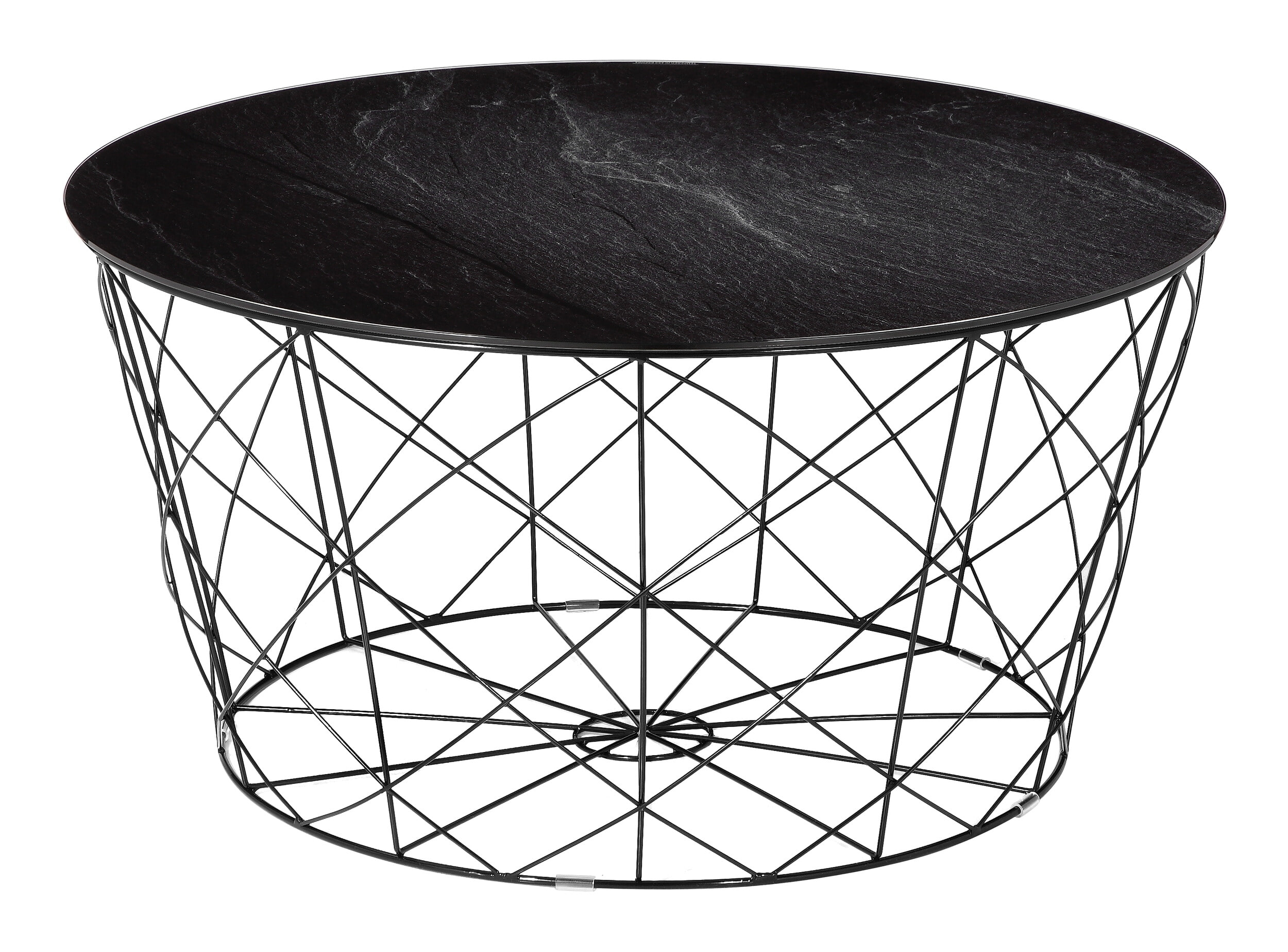 Artistiq Salontafel 'Steve', 80cm, Marmerlook, kleur Zwart