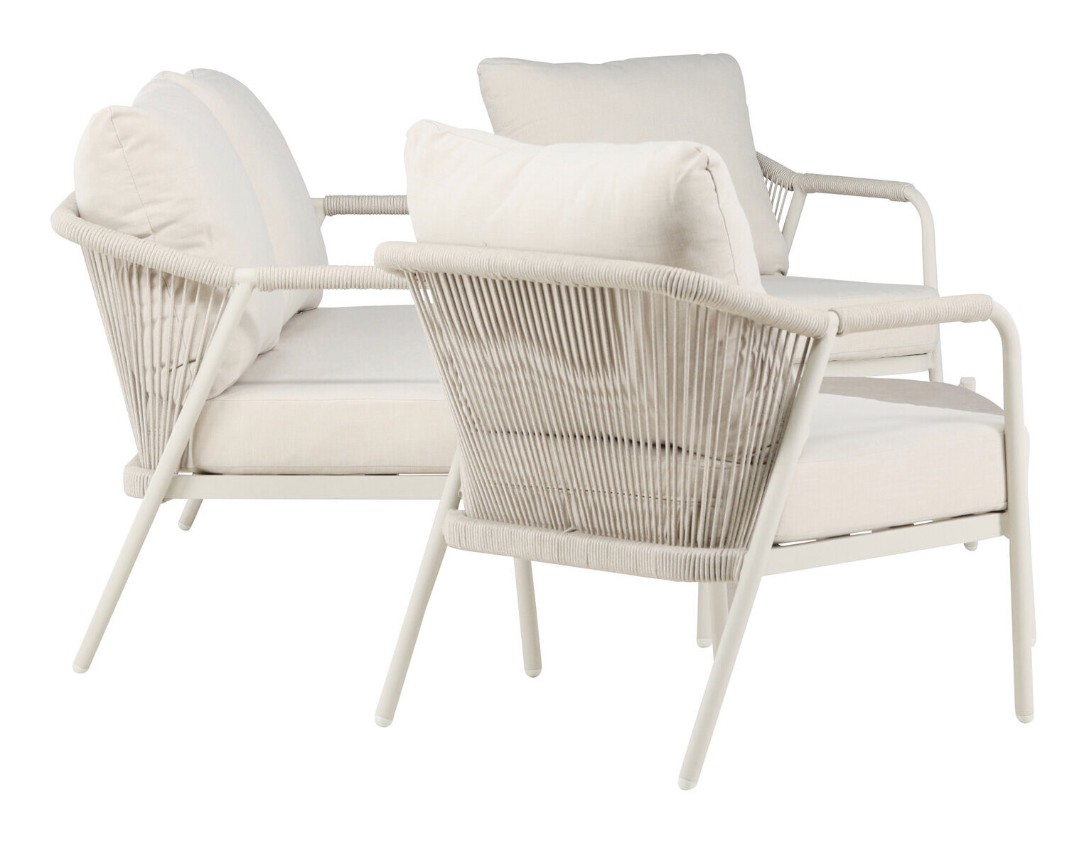 Nohr Loungeset 'Aleyna' Met bank, 2 loungestoelen en tafel, kleur Beige