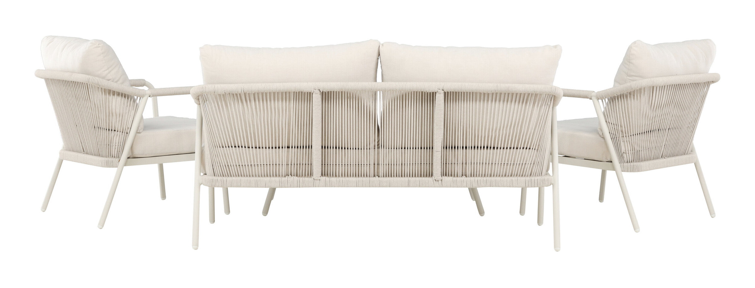 Nohr Loungeset 'Aleyna' Met bank, 2 loungestoelen en tafel, kleur Beige