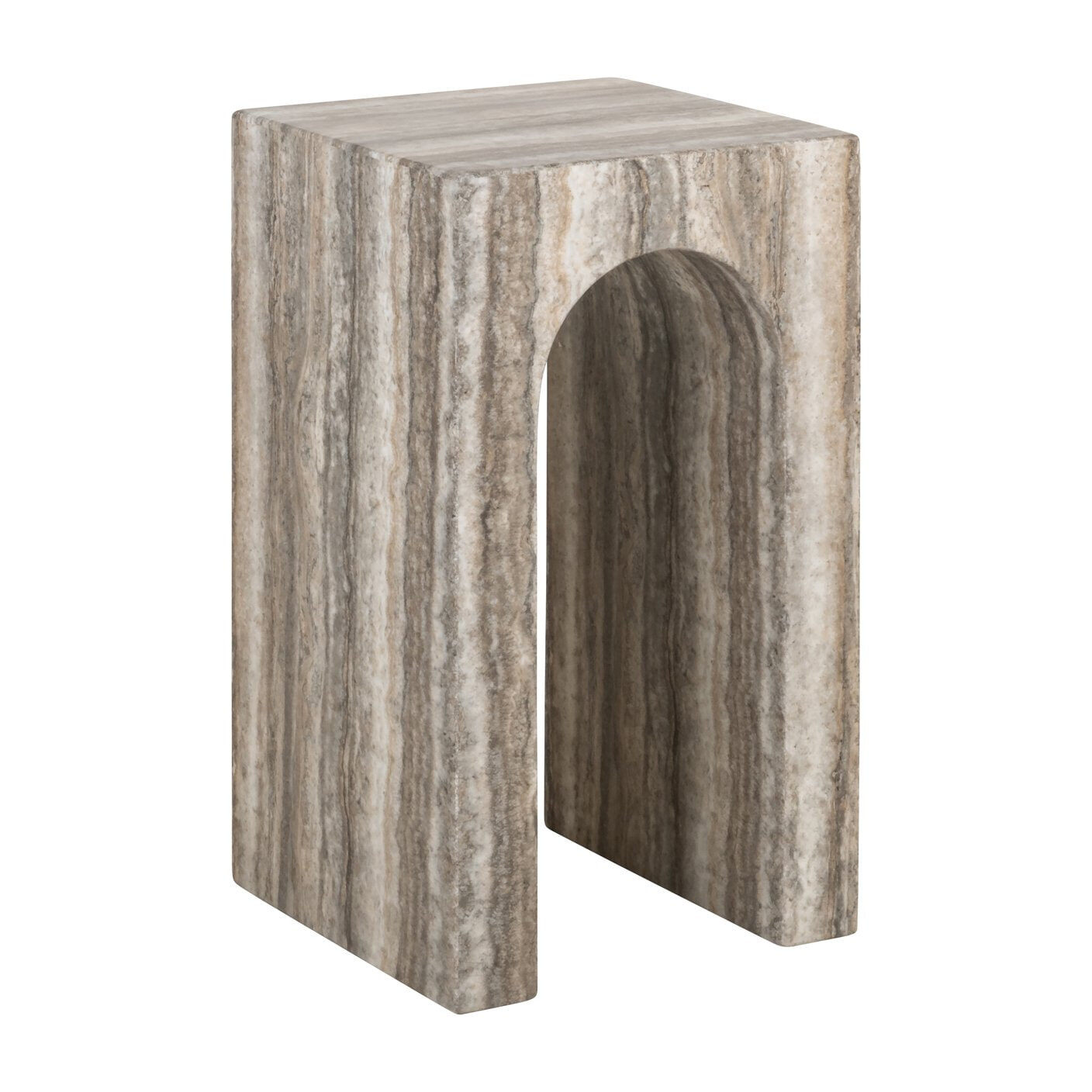 Richmond Bijzettafel 'Dulce' Marmer en travertinlook, 35 x 35cm