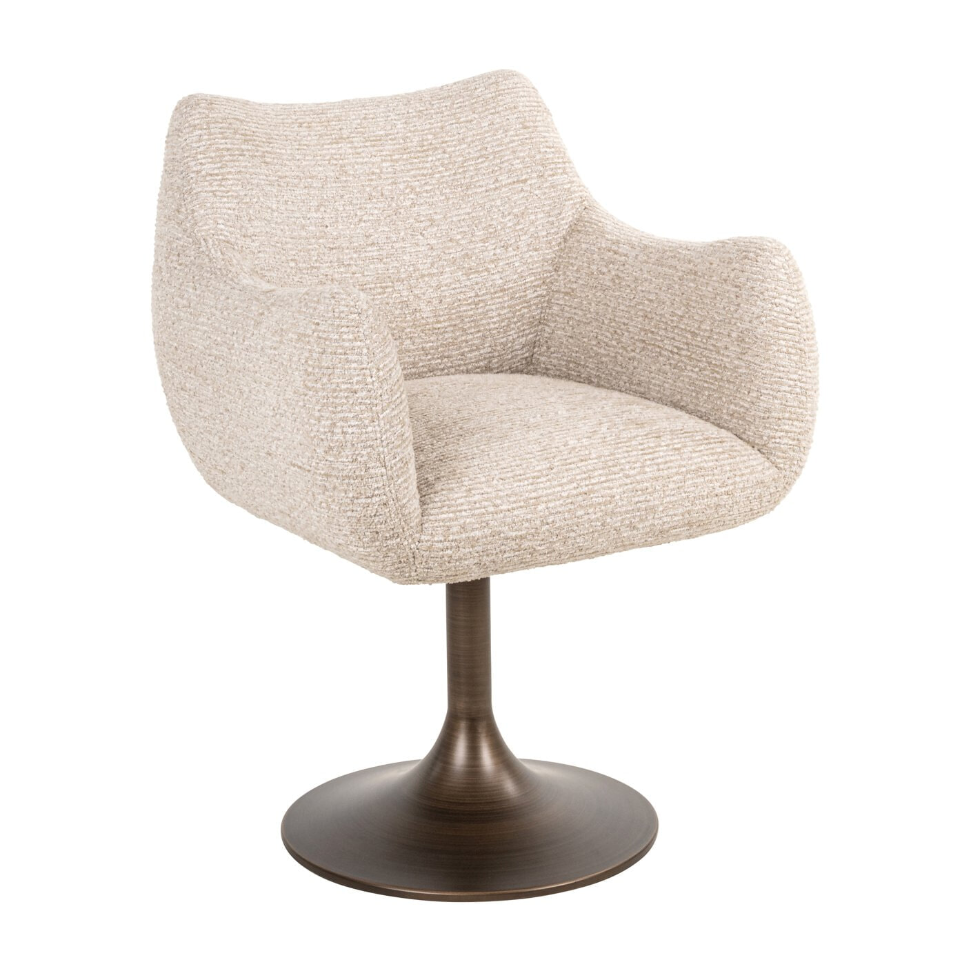 Richmond Draaibare Eetkamerstoel Aldo Linear stof - Naturel