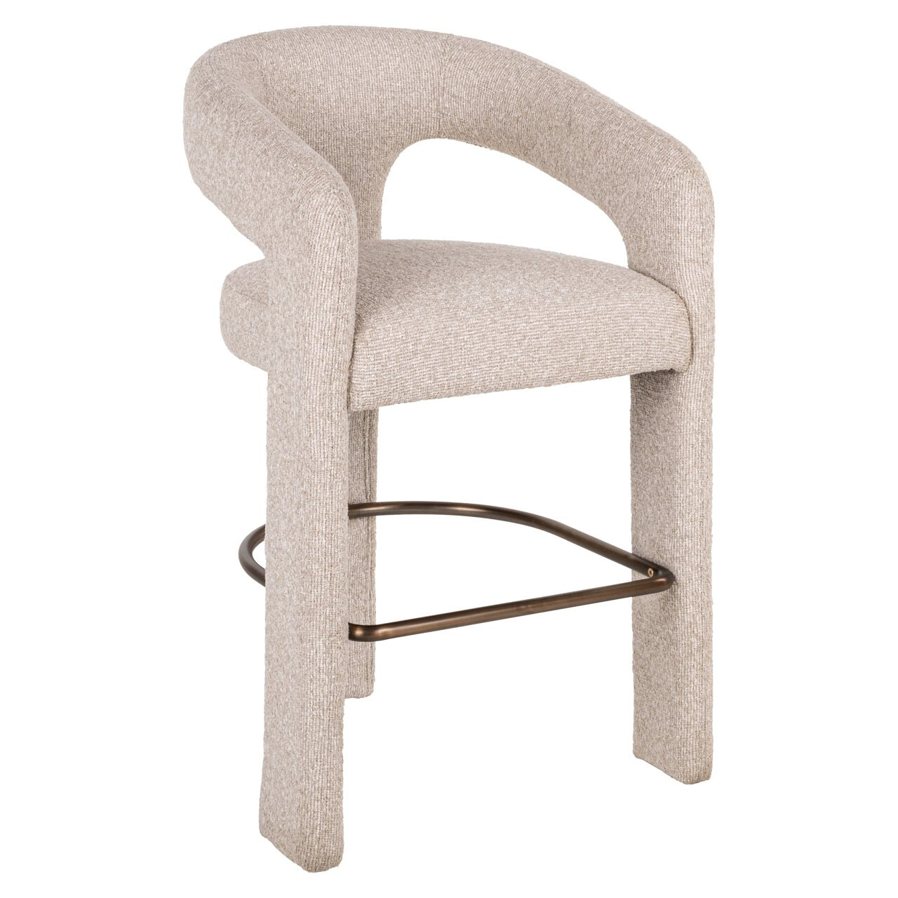 Richmond Barkruk 'Belle' Bouclé, kleur Crème (zithoogte 66cm)