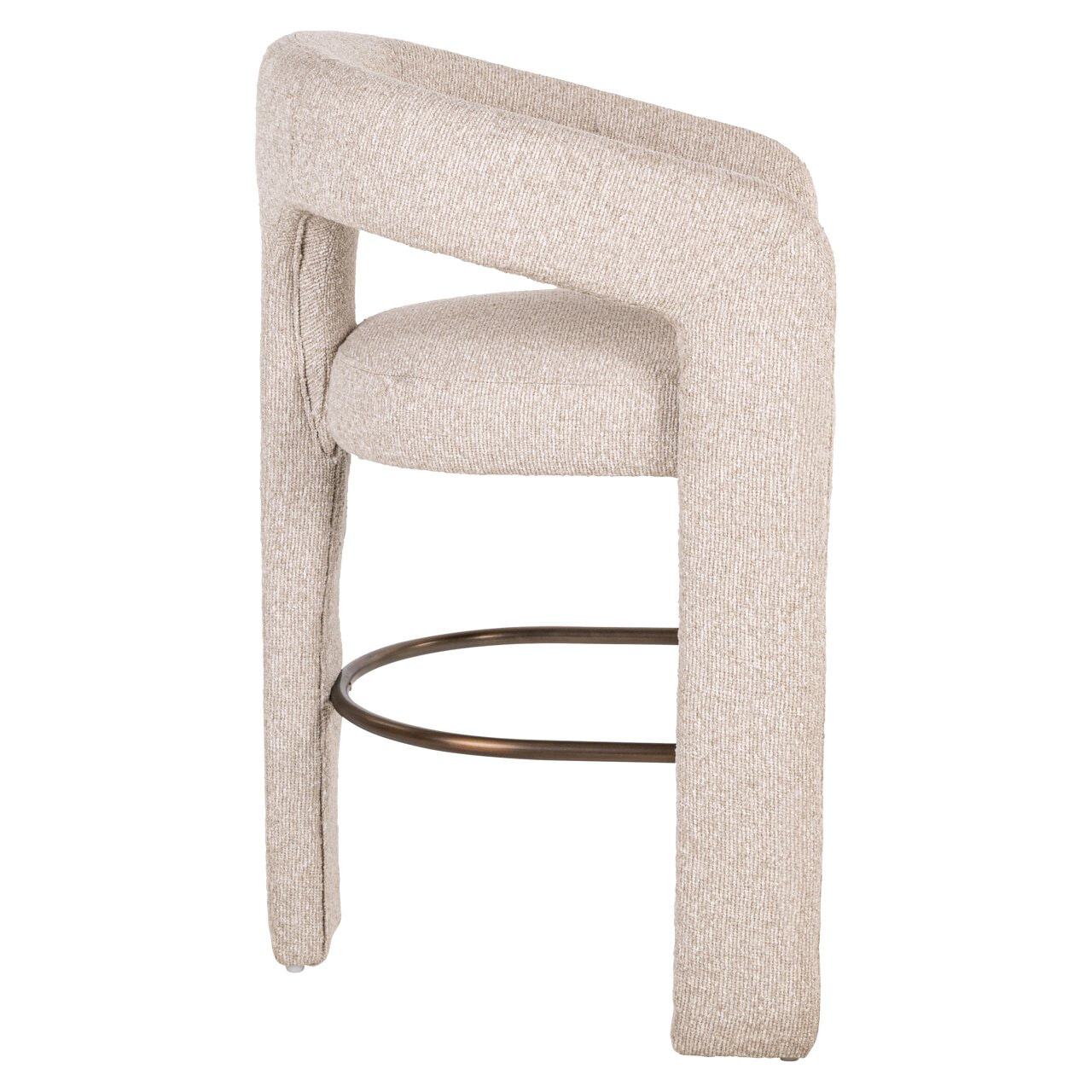 Richmond Barkruk 'Belle' Bouclé, kleur Crème (zithoogte 66cm)