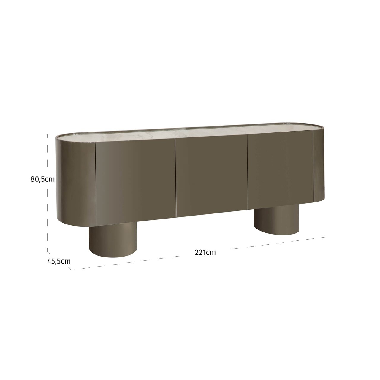 Richmond Dressoir 'Radley' Keramiek, 220cm, kleur Groen