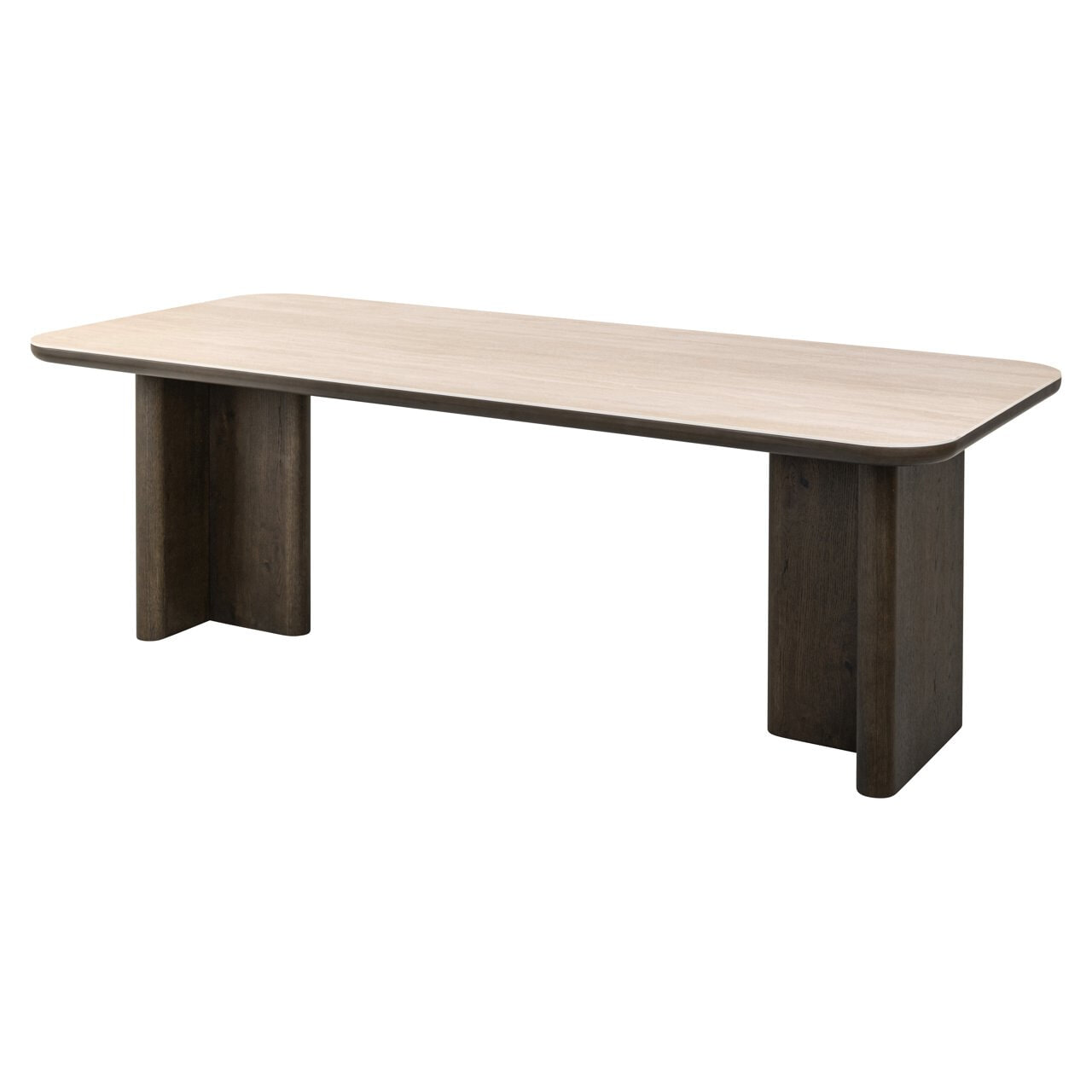 Richmond Eettafel 'Nando' Travertin en eiken, 270 x 100cm