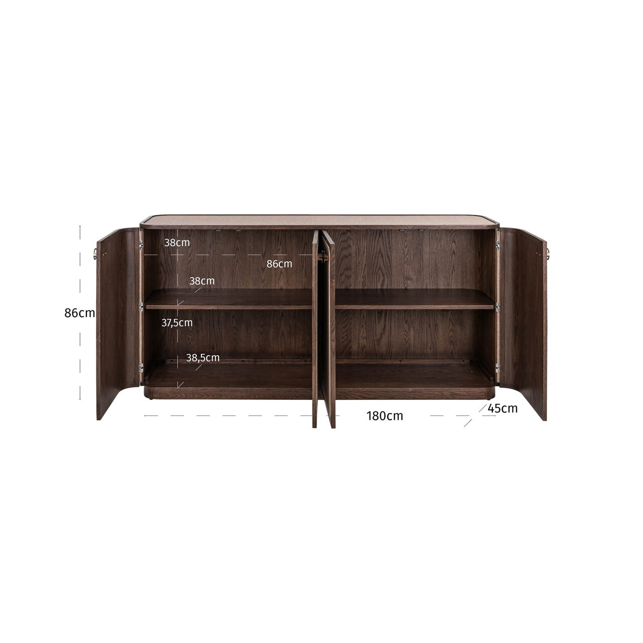 Richmond Dressoir 'Willox' Linnen en eiken, 180cm