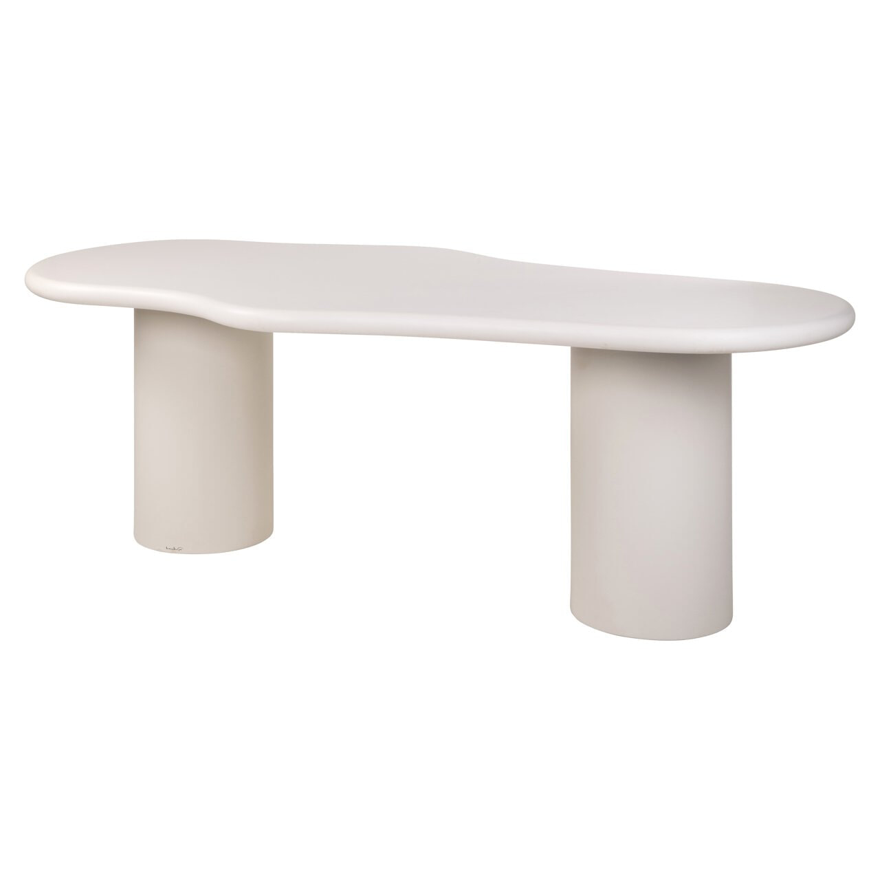 Richmond Organische Eettafel 'Bloomstone' Eco plaster, kleur Wit