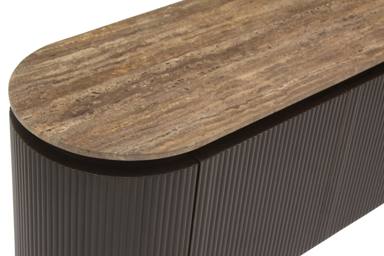 Richmond TV-meubel 'Russo' Travertin en brass, 200cm