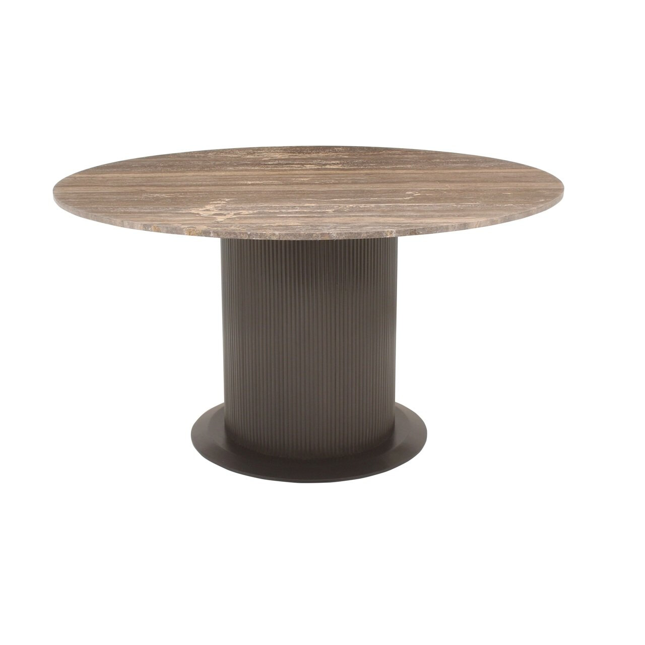 Richmond Ronde Eettafel 'Russo' Travertin en brass, 140cm