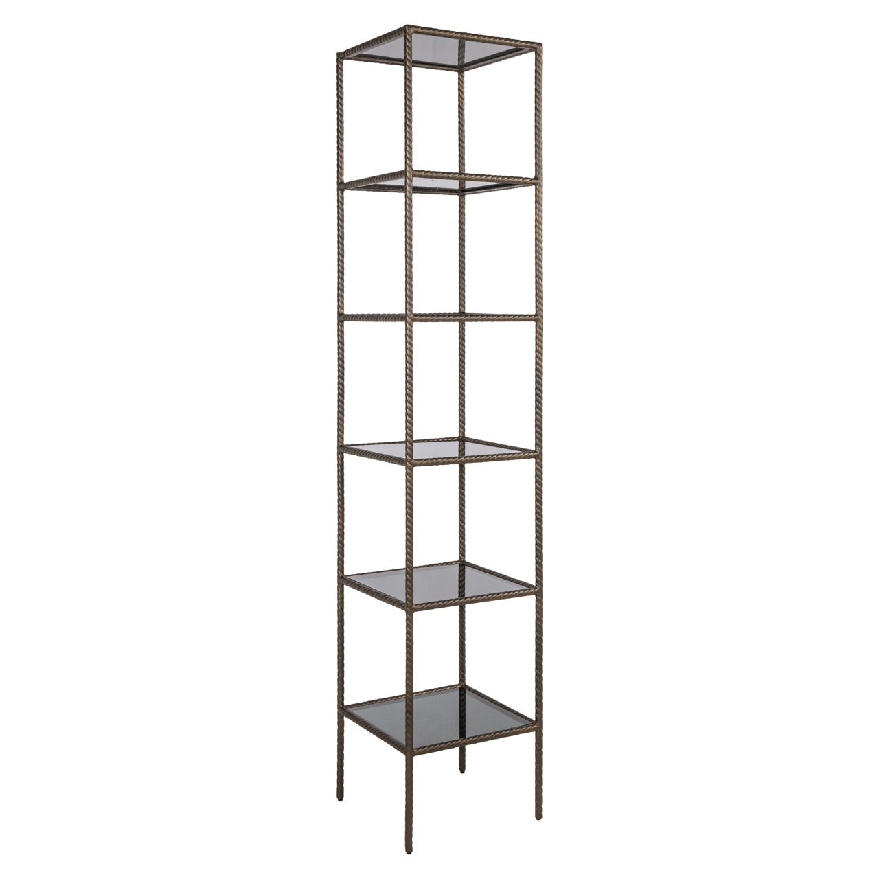 Richmond Interiors Richmond Wandrek Sheridon Glas en ijzer, 200 x 40cm - Goud