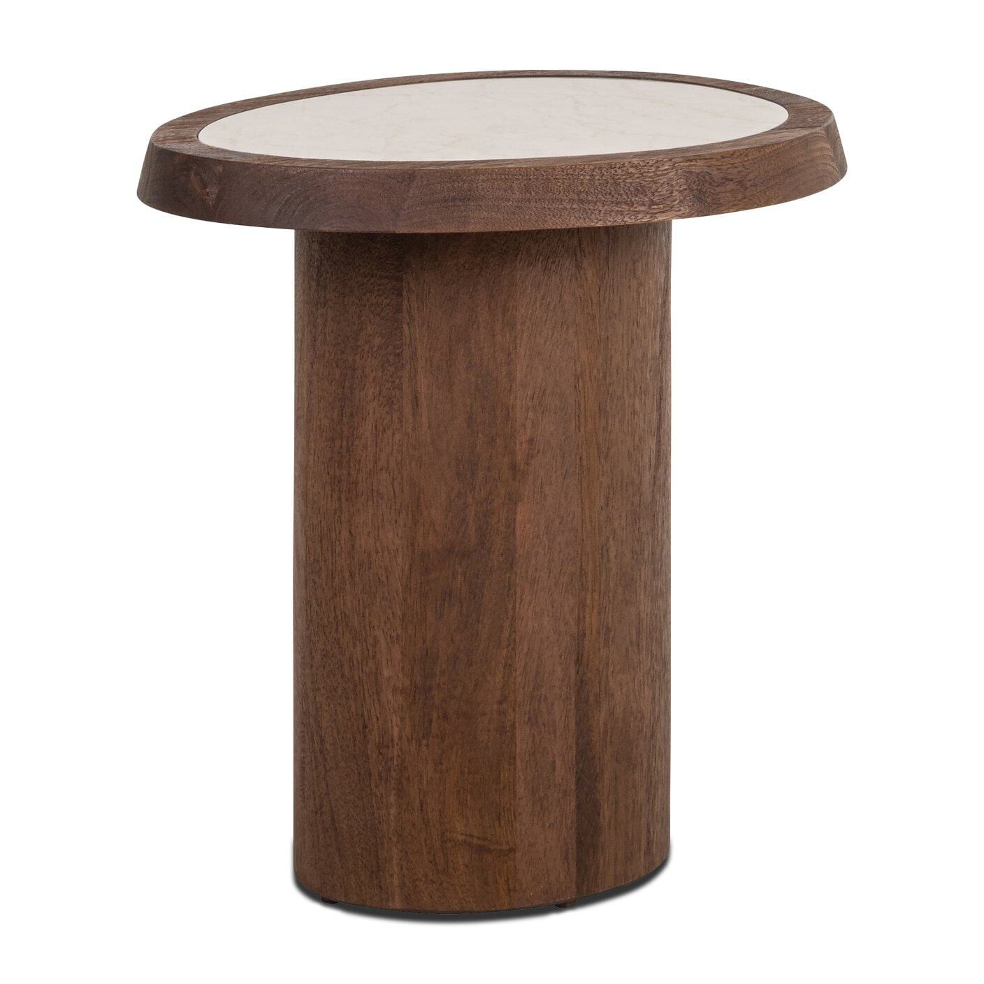 Richmond Organische Bijzettafel 'Melrose' Marmer en mangohout, 39 x 50cm